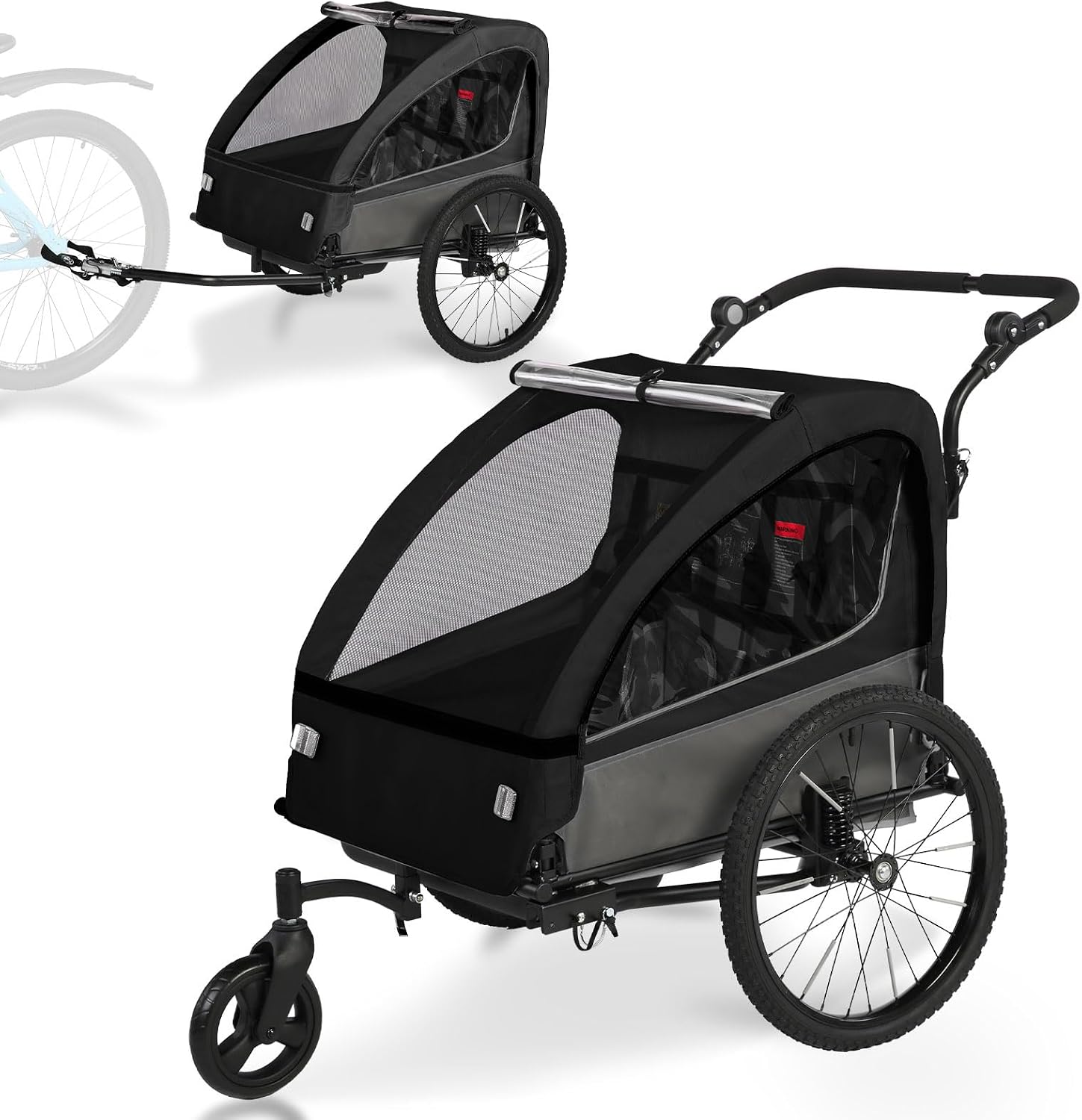 Fiximaster Remorque vélo 2 en 1 pour 2 enfants