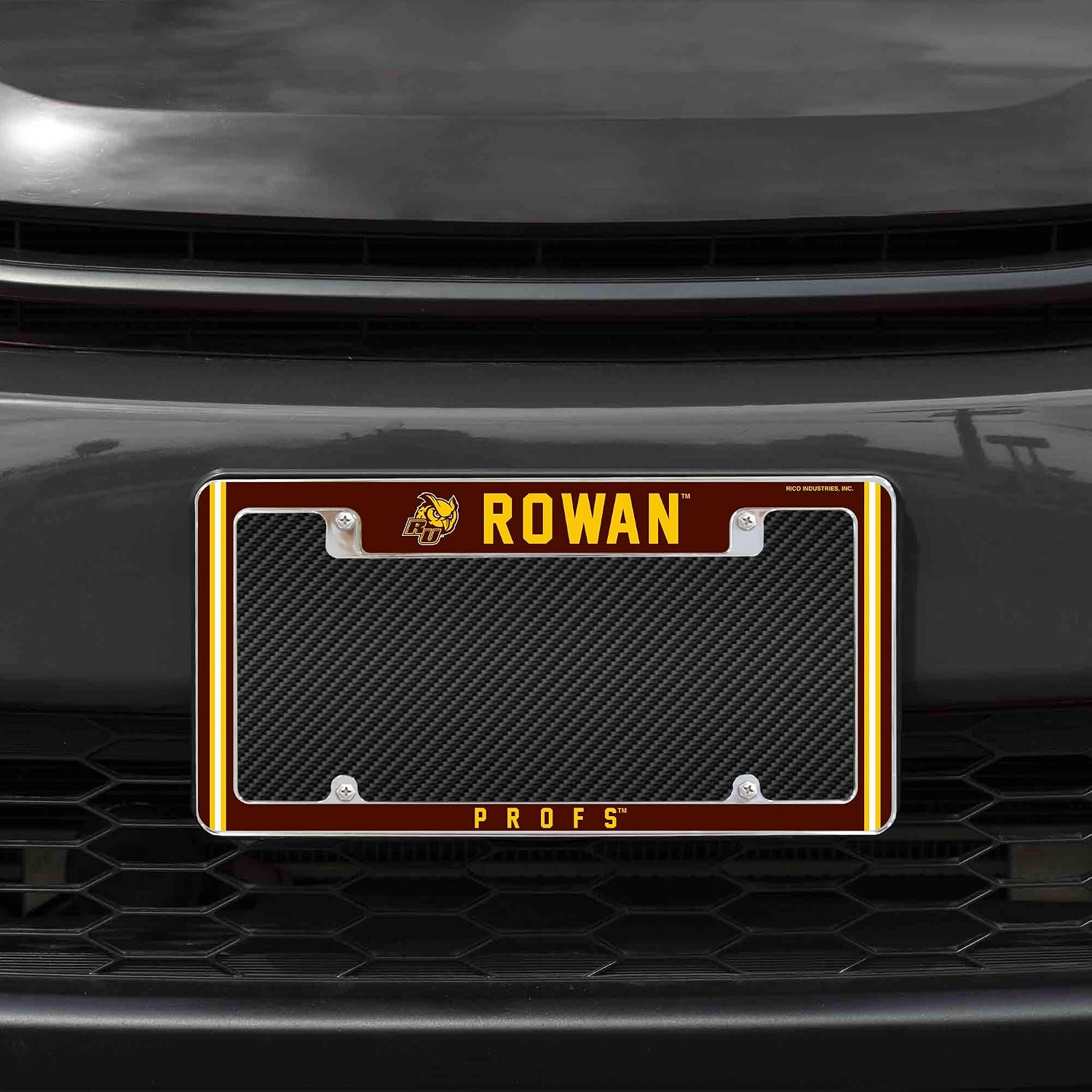 Detalle 2 de Rico Industries NCAA Standard 12" x 6" Chrome All Over License Plate Frame for Car, Truck, SUV (P-Q-R Schools)