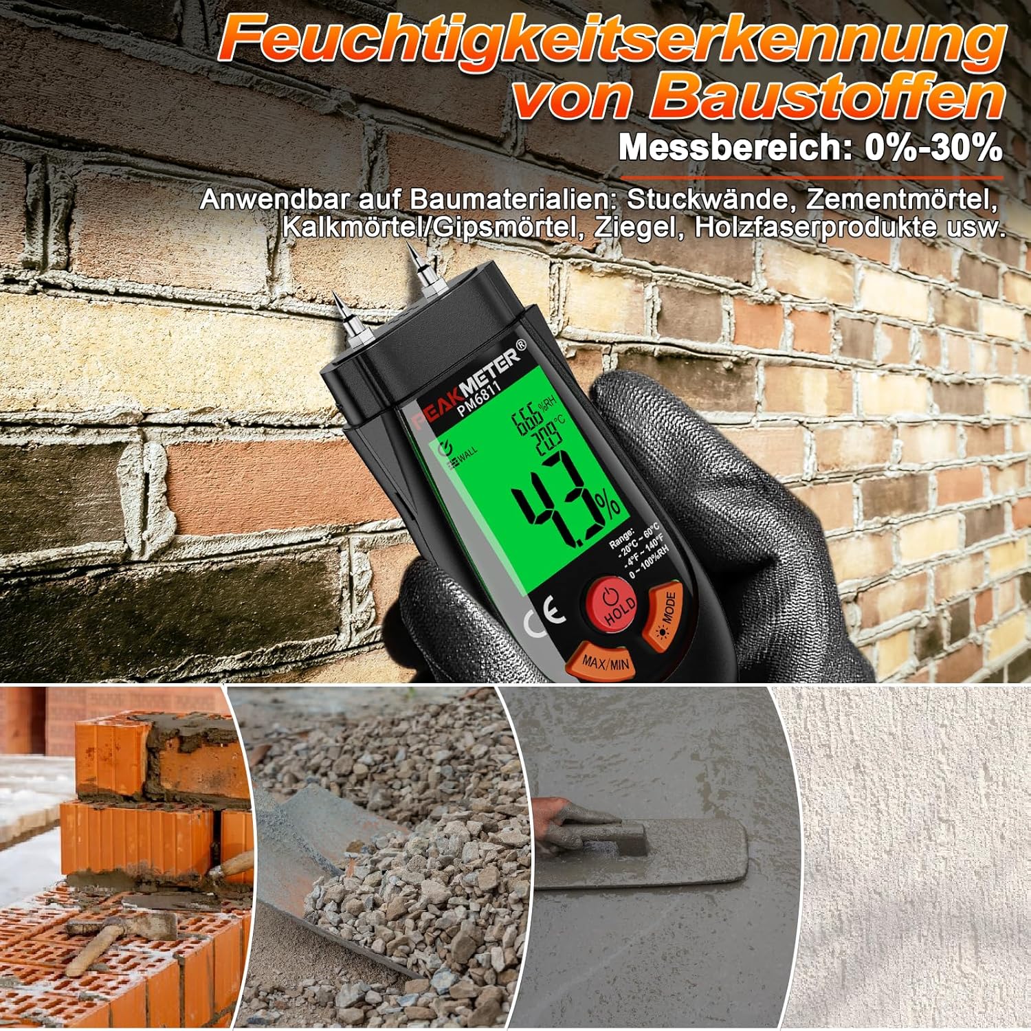 Detalle de COCZOW Moisture Meter 6 modes damp