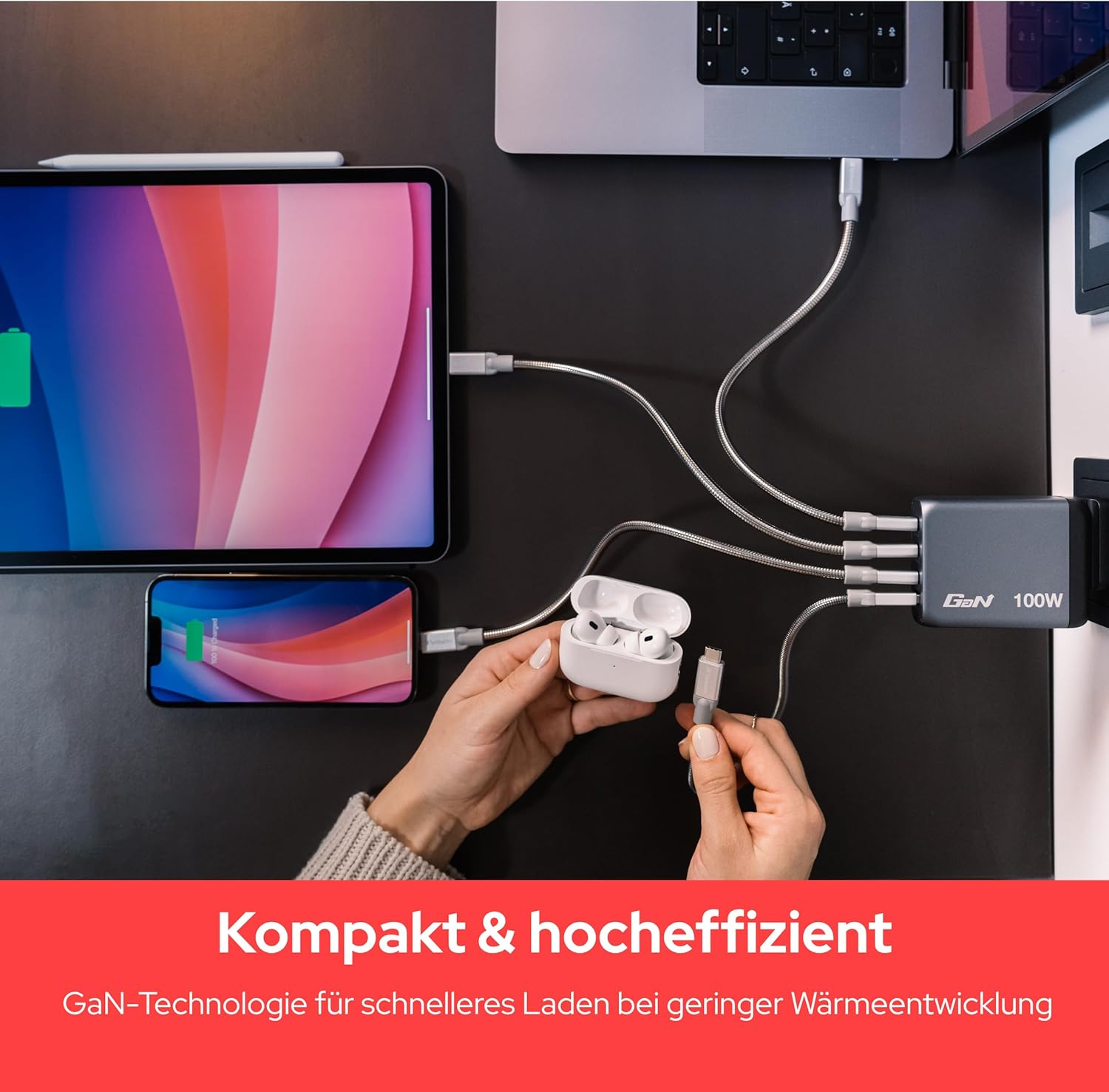 Thumbnail 4 de Verbatim GaN Charger 100 W – 4 Ports USB-C/USB-A, kompakt, schnell und reisefreundlich