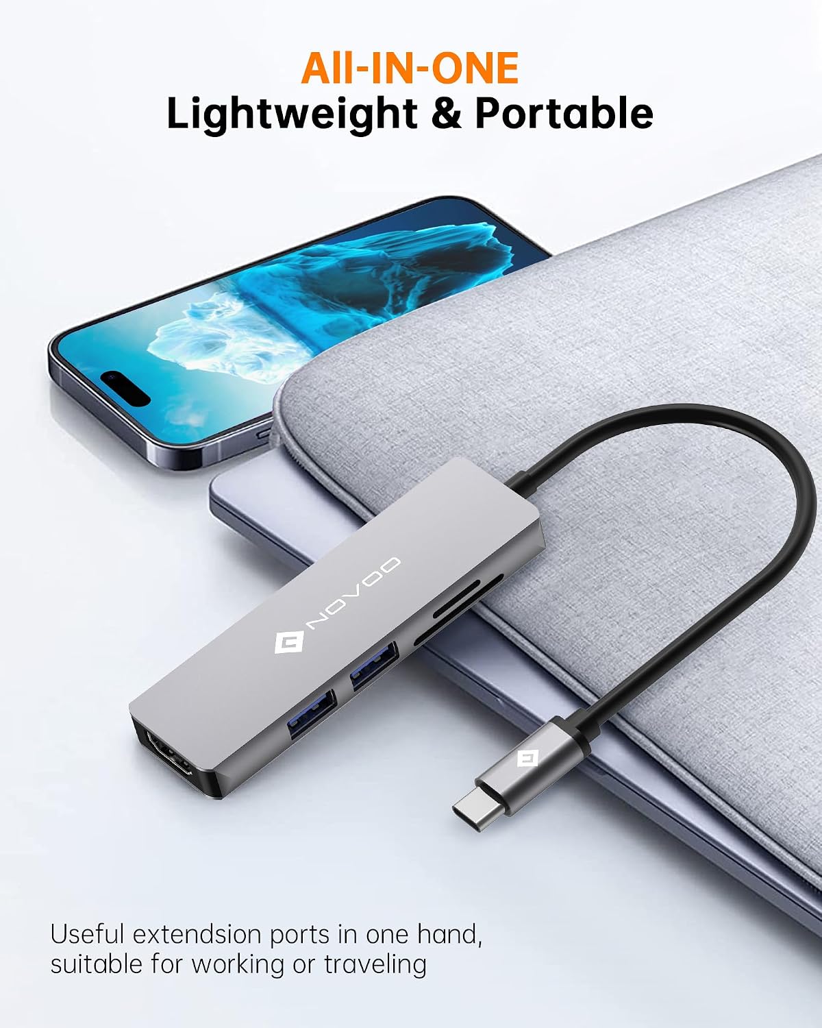 Thumbnail 5 de NOVOO Hub USB C 5 en 1 con HDMI 4K