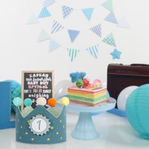 Detalle de URAQT Corona Cumpleaños para Infantil con Números Intercambiables (1–9) y Ajuste Personalizable