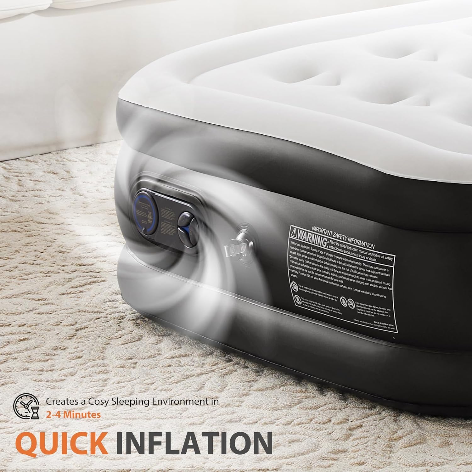 Thumbnail 6 de Sweetcrispy QDC-22-Q Queen Air Mattress, 22-inch profile, built-in pump