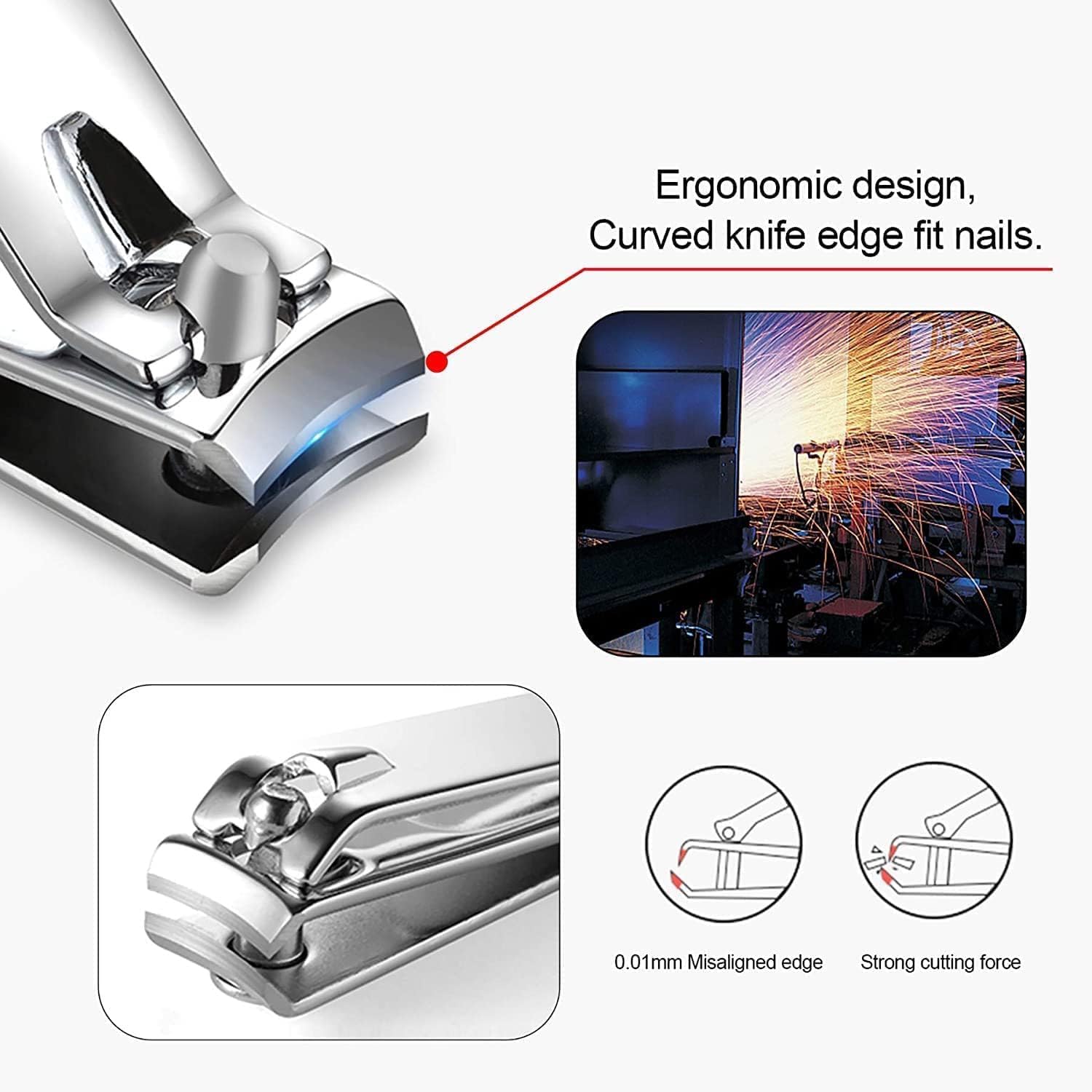 Detalle 2 de Kit manucure coupe-ongles : ensemble 7 outils avec étui de voyage PU