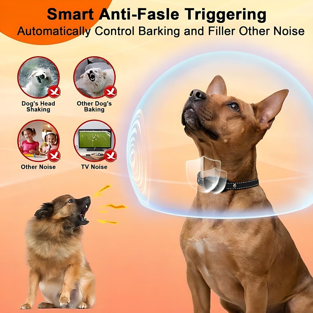 Detalle de Dog Bark Collar 2Pack Small Anti Barking Collar for 5–60 lbs Dogs – IPX7 Waterproof, Rechargeable, 3 Modes