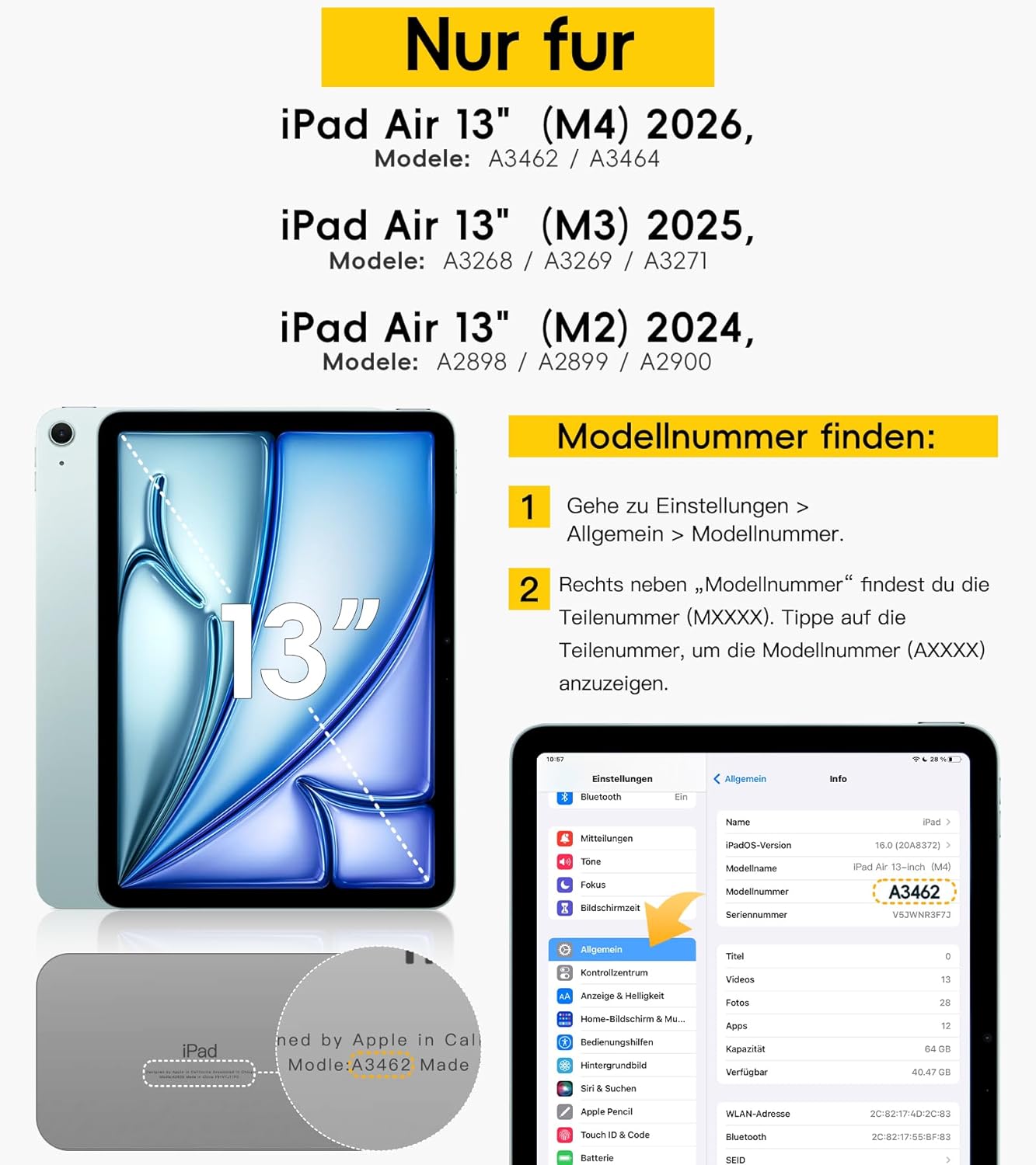 Thumbnail 1 de BRAECN Hülle für iPad Air 13 Zoll M4/M3/M2 (2026/2025/2024) – Stoßfest, 360°-Ständer, Handgurt & Schultergurt