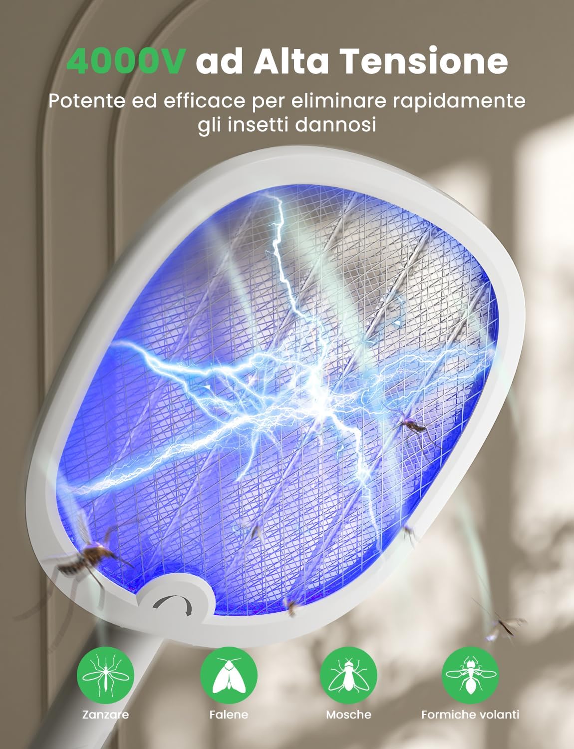 Thumbnail 4 de YISSVIC Racchetta Zanzare Elettrica 4000V