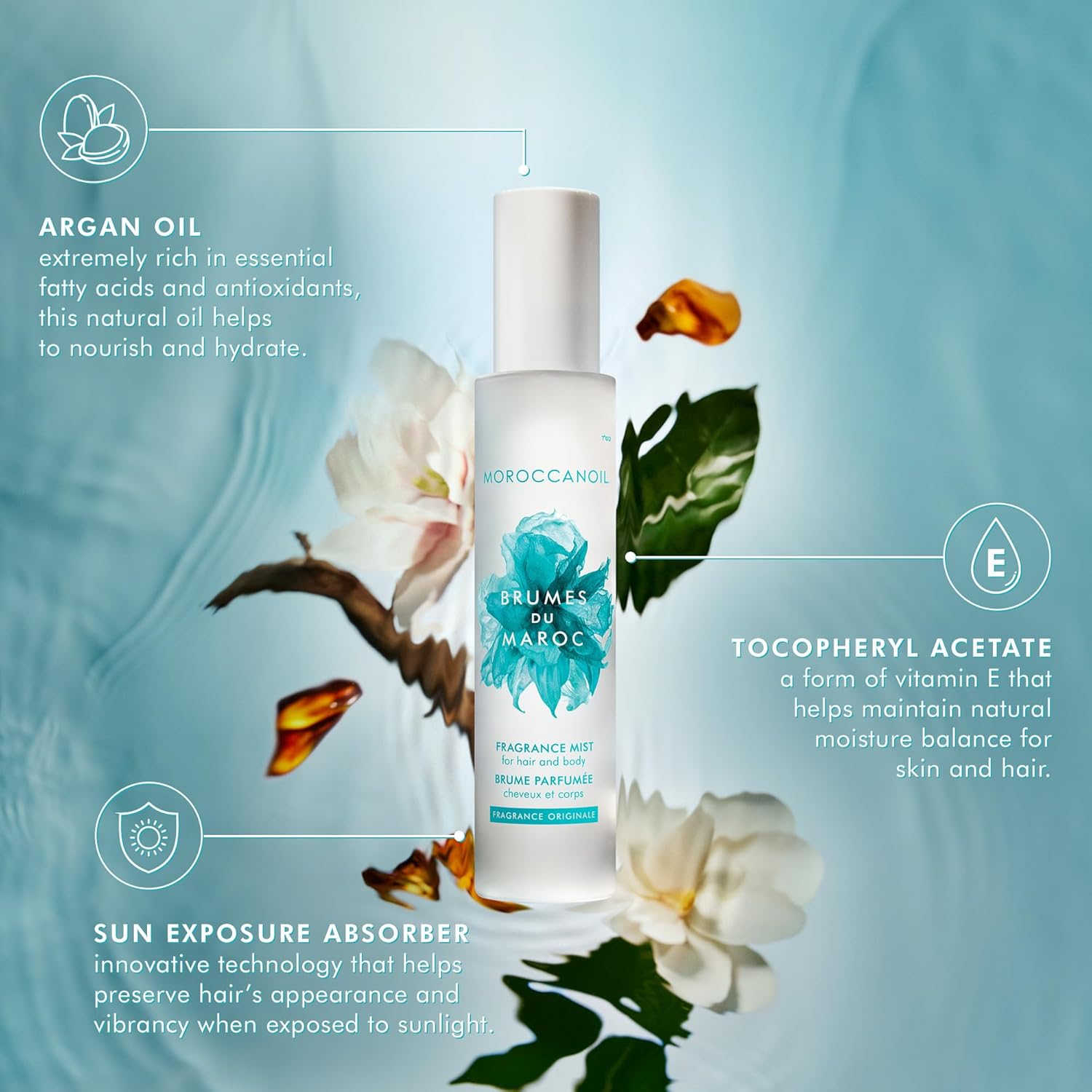 Detalle de Moroccanoil brume parfumée pour cheveux et corps : rafraîchisseur en journée