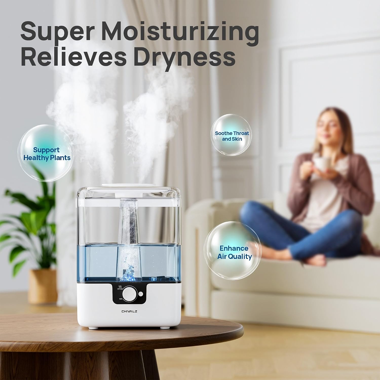 Detalle de CHIVALZ cool mist humidifier 6L