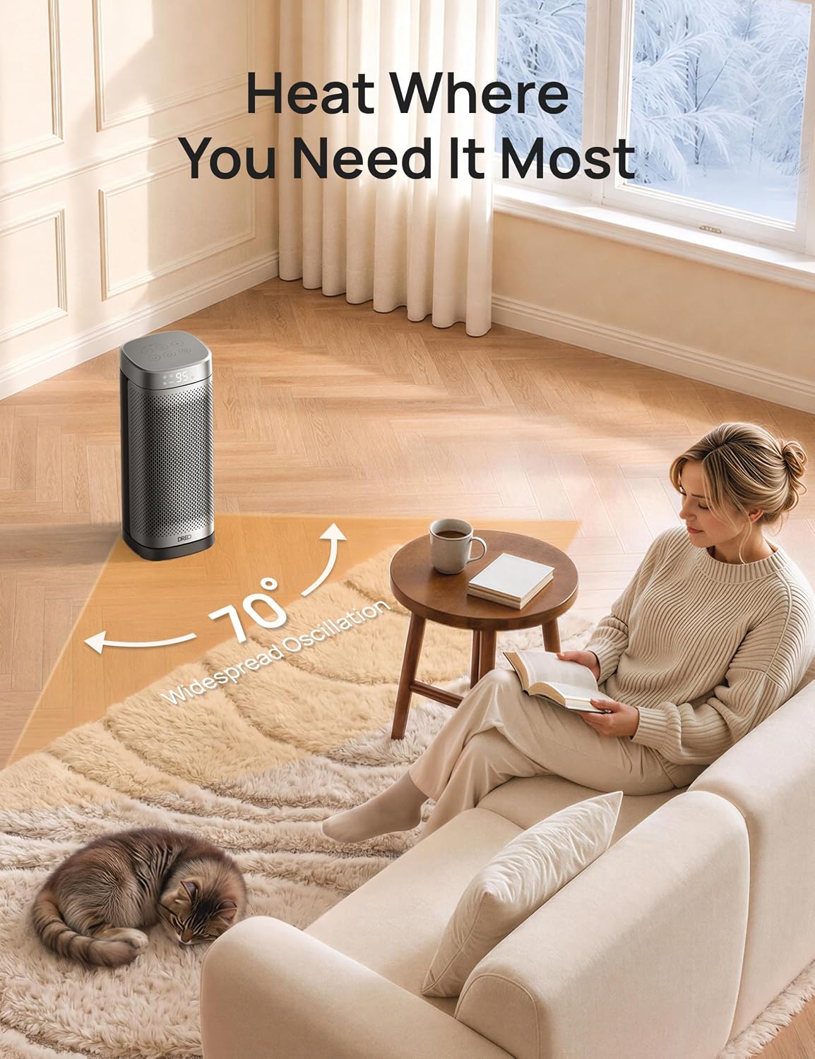 Thumbnail 4 de DREO DR-HSH014 16-Inch PTC Space Heater, 1500W, Remote & Oscillation