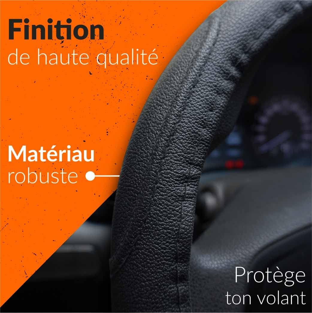 Detalle de Upgrade4cars Couvre-volant cuir noir taille 37-39 cm