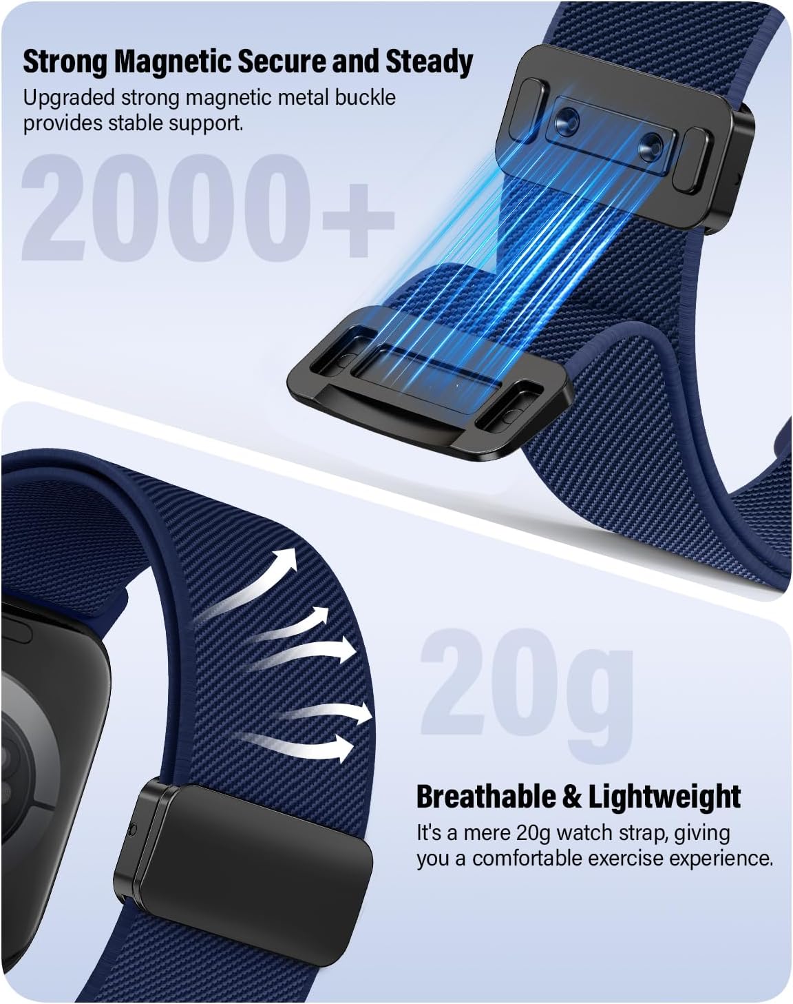 Detalle 2 de Yoohoo Elastic Nylon Strap Apple Watch