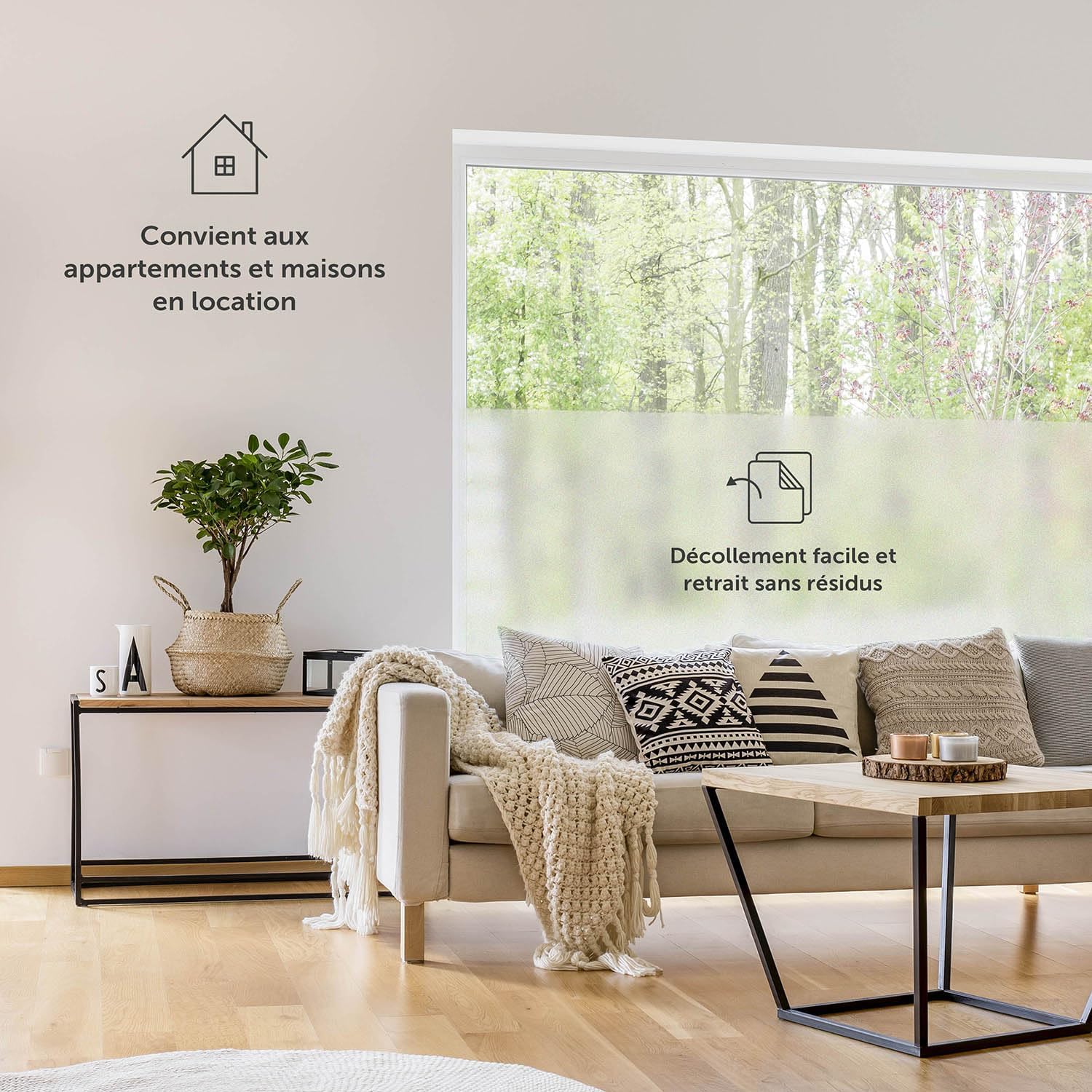 Thumbnail 4 de Blumtal Film fenêtre anti-regard auto-adhésif effet verre dépoli 90 x 200 cm