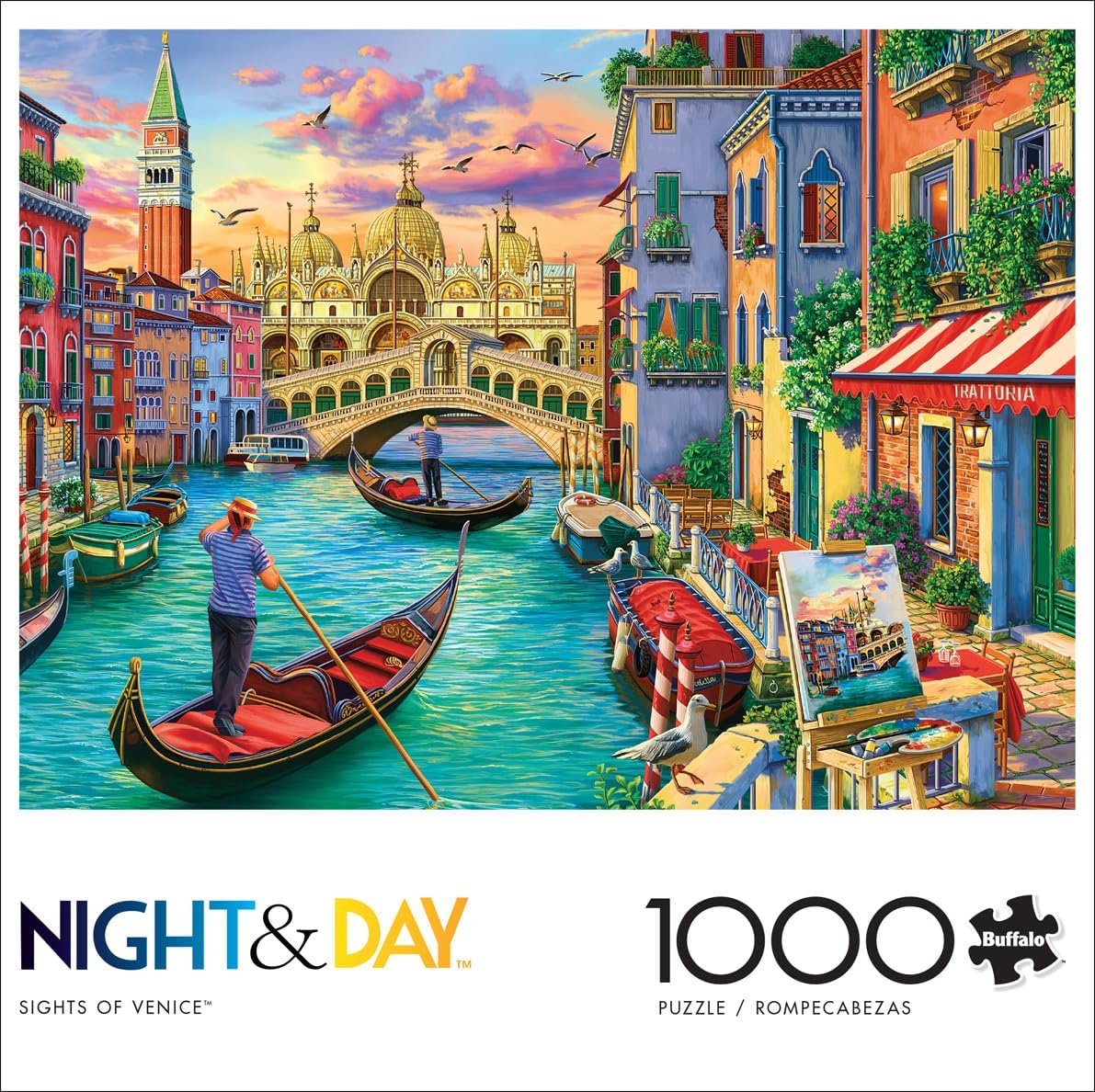 Detalle de Buffalo Games Sights of Venice Image World 1000-Piece Jigsaw Puzzle (Made in the USA)