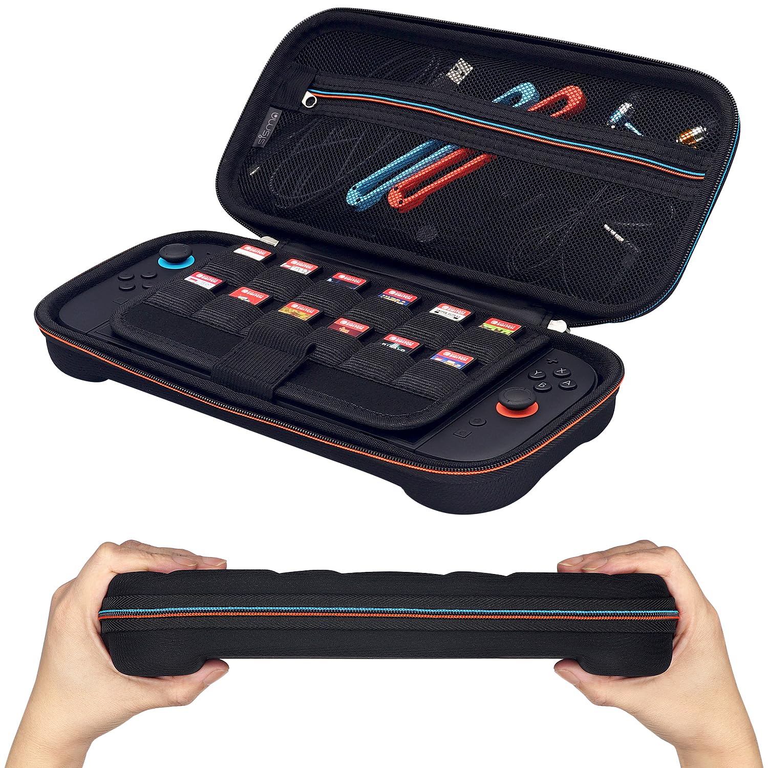 Detalle de Sisma Carrying Case for Nintendo Switch 2 — Slim, Protective Hard Shell with 12 Game Card Holders