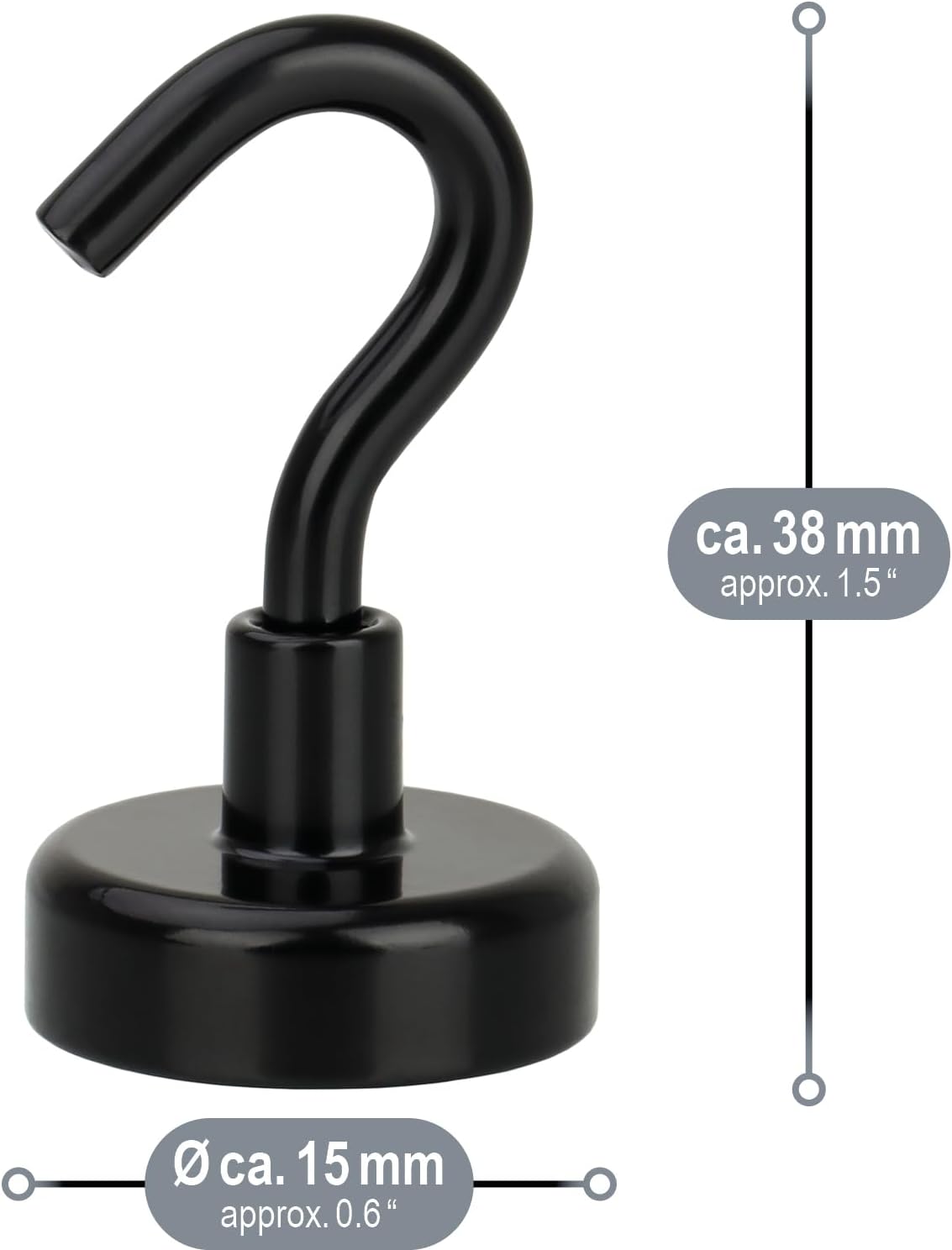 Detalle de Crochets magnétiques en néodyme com-four® (lot de 10) – aimants puissants jusqu’à 3 kg