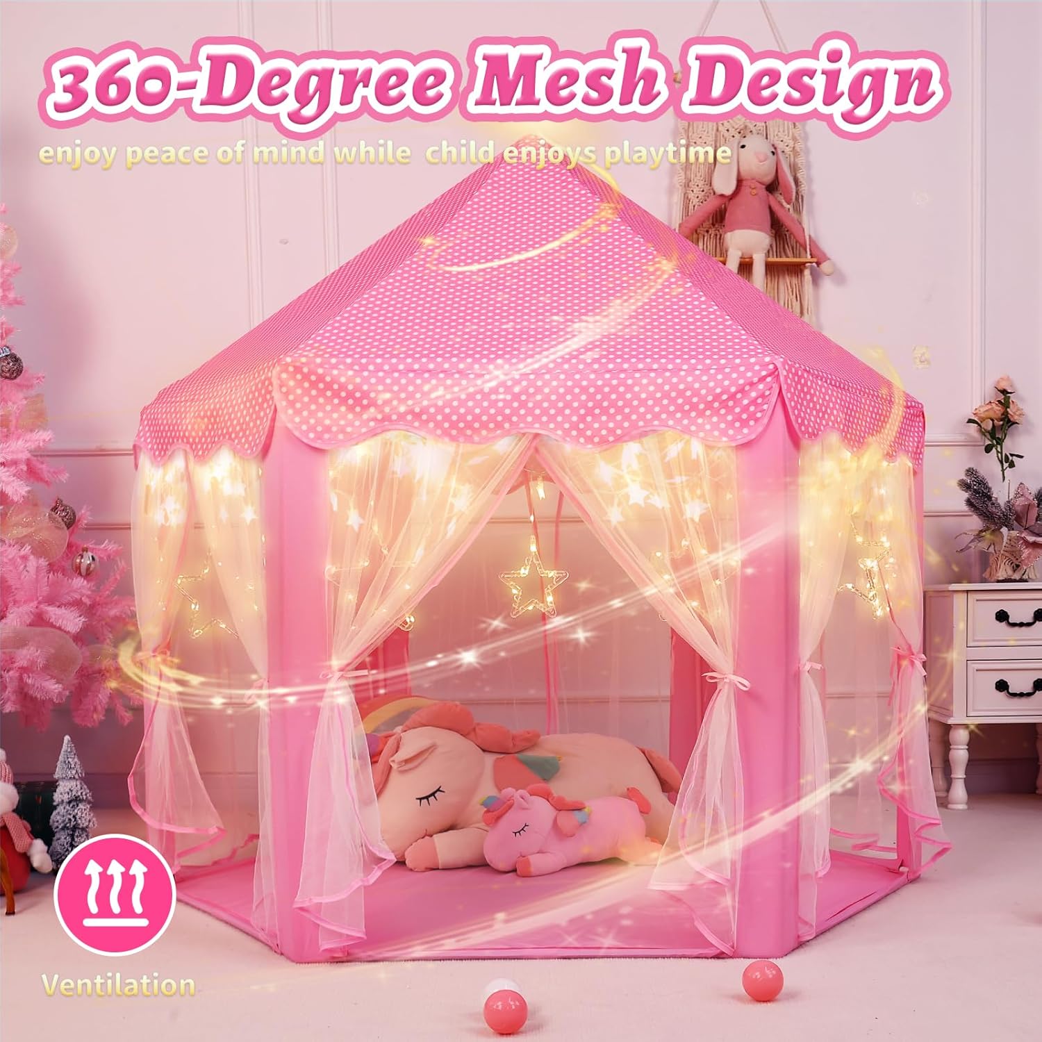Thumbnail 3 de Monobeach Princess Castle Play Tent