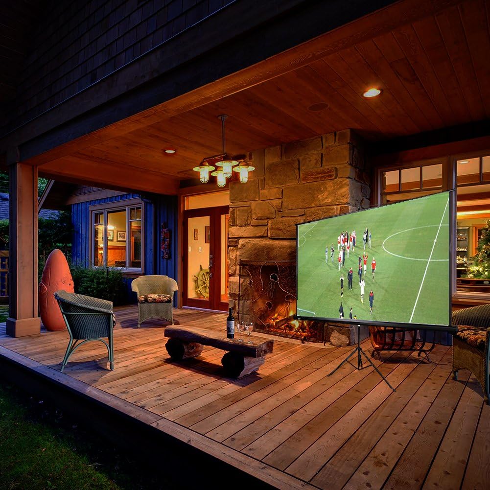 Thumbnail 5 de CCLIFE Beamer-Leinwand mit Stativ (85/99/114 Zoll) – mobile Rolloleinwand fürs Heimkino