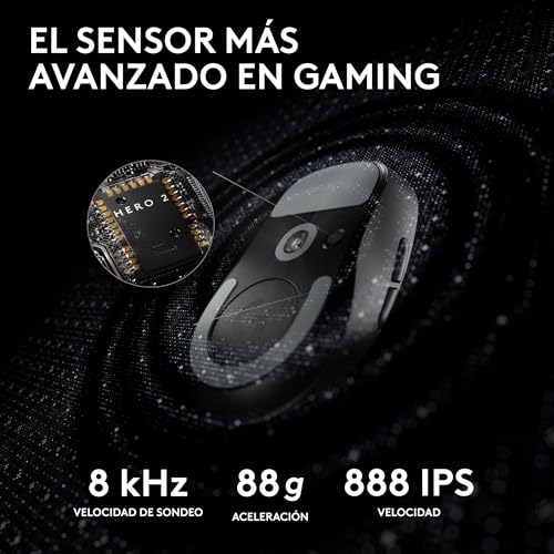 Detalle de Logitech G Pro X Superlight 2: ratón inalámbrico gaming ultraligero de 60 g con sensor HERO 2 y 8 kHz
