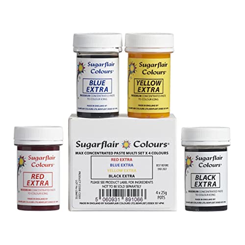 Detalle de Sugarflair Max Lebensmittelfarbe Set 4Ă25g đš