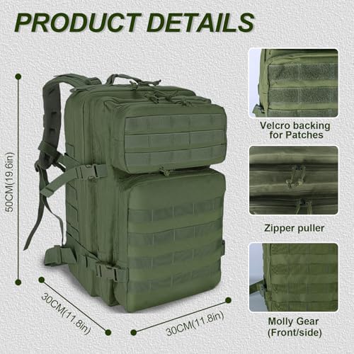 Detalle de HEMSO Mochila Militar 45L Impermeable: versátil, resistente y preparada para outdoor