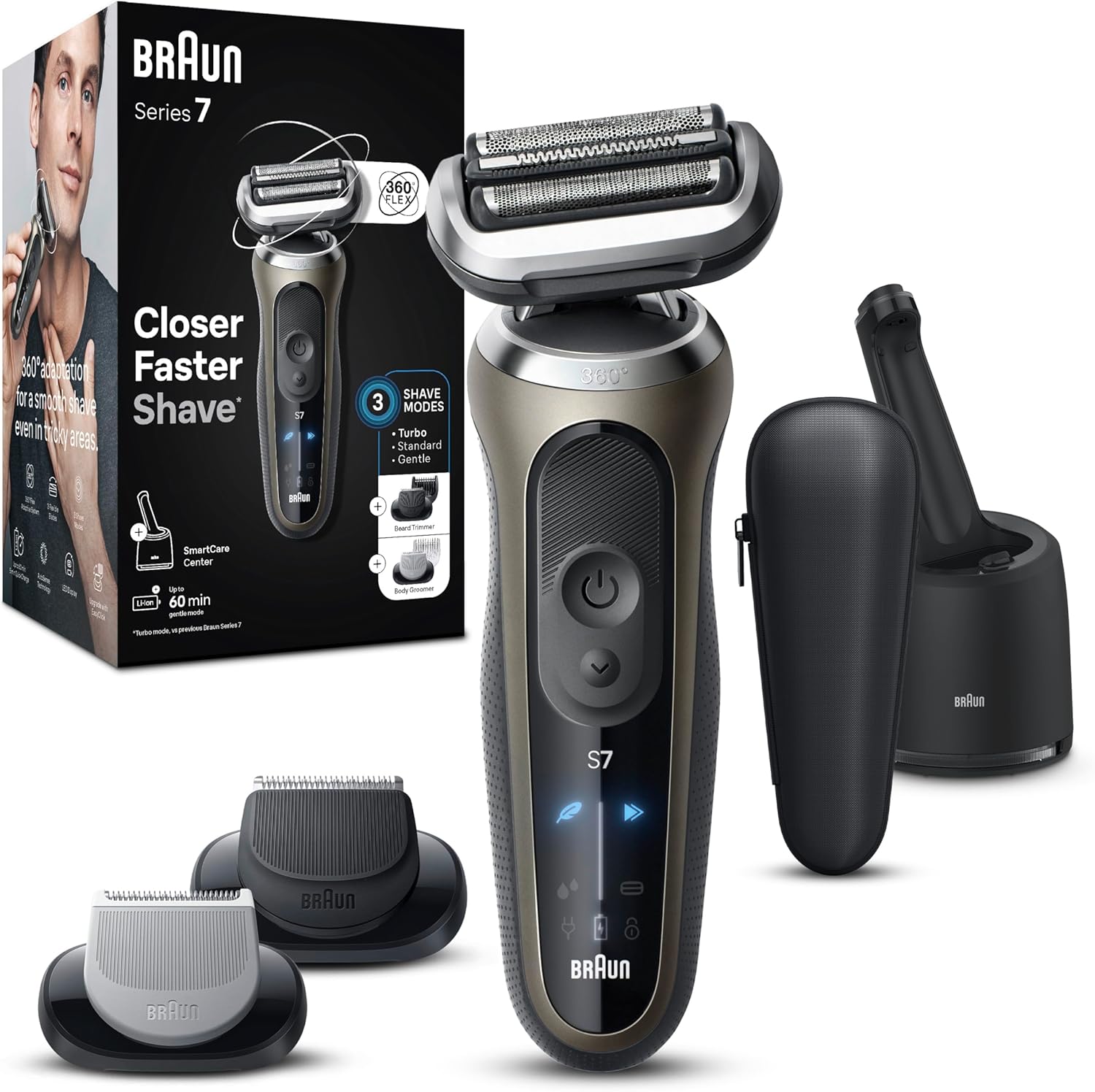 Thumbnail 1 de Braun Series 8 Regolabarba Uomo 8463cc Nero: rasatura profonda e cura intelligente