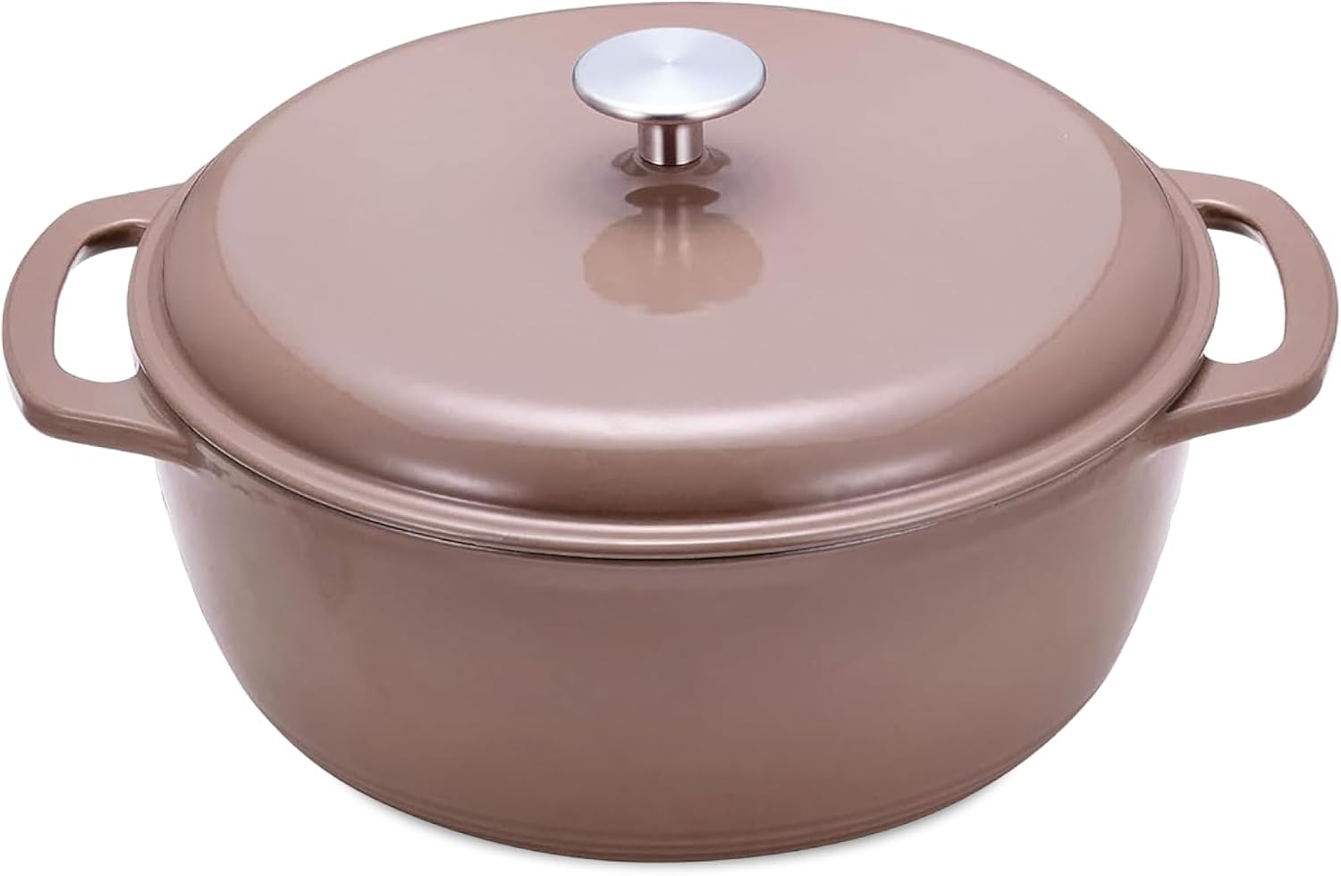 Detalle de Amazon Basics Cast Iron Casserole Dish with Lid, Enamelled, 5.7 L