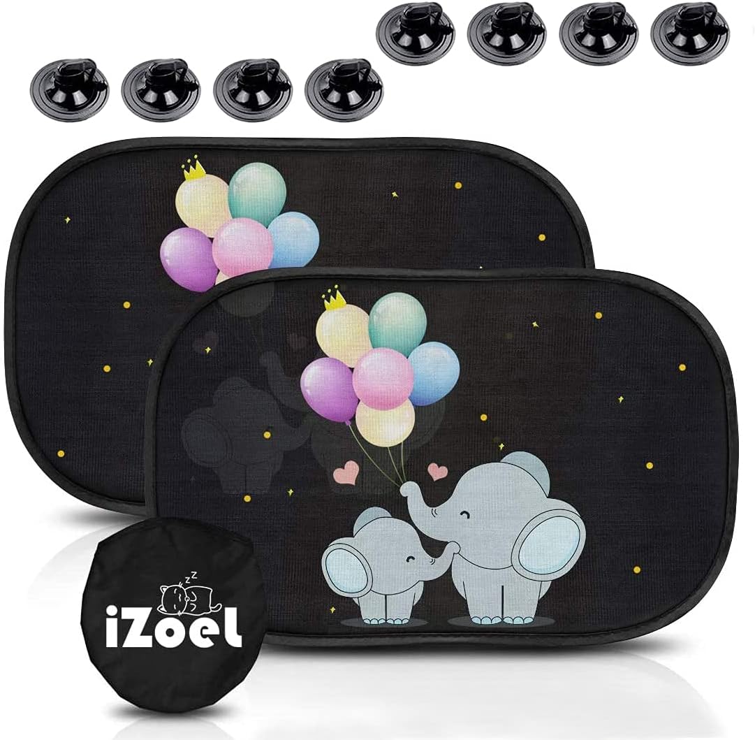 Thumbnail 6 de iZoeL Parasole Auto per Bambini 2 Pezzi con Design Tartaruga/Elefante/Uccello – Protezione UV e Autoadesivo