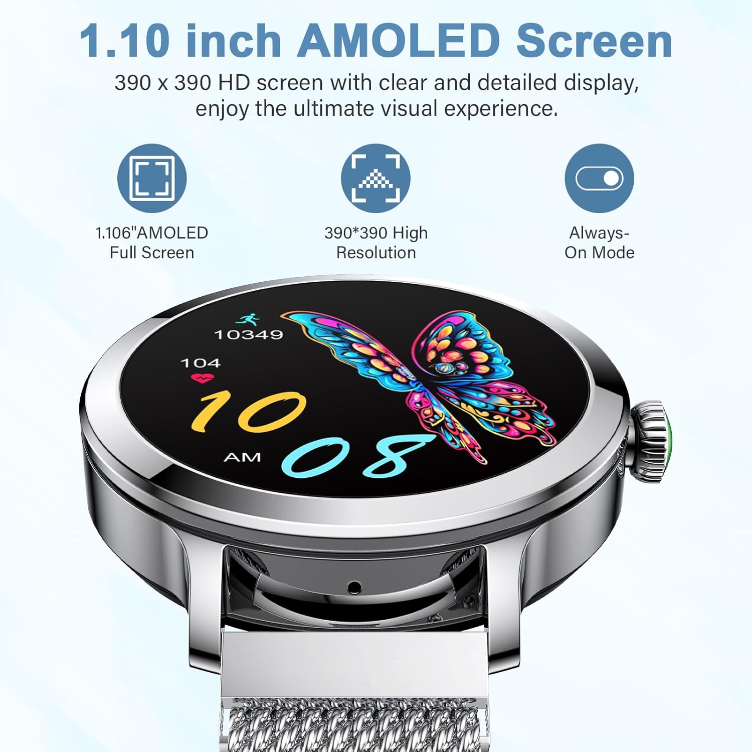 Detalle de Efolen Smart Watch for Women: 1.1" AMOLED, IP68, Bluetooth Calls and 100+ Fitness Modes
