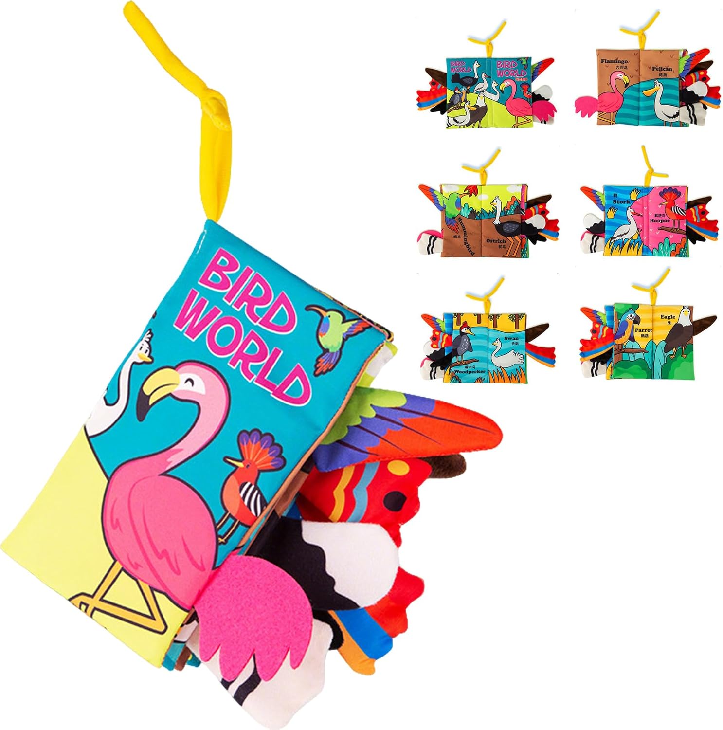 Detalle de Birds Tails Soft Cloth Book for Babies 0-12 Months by RARITYLL