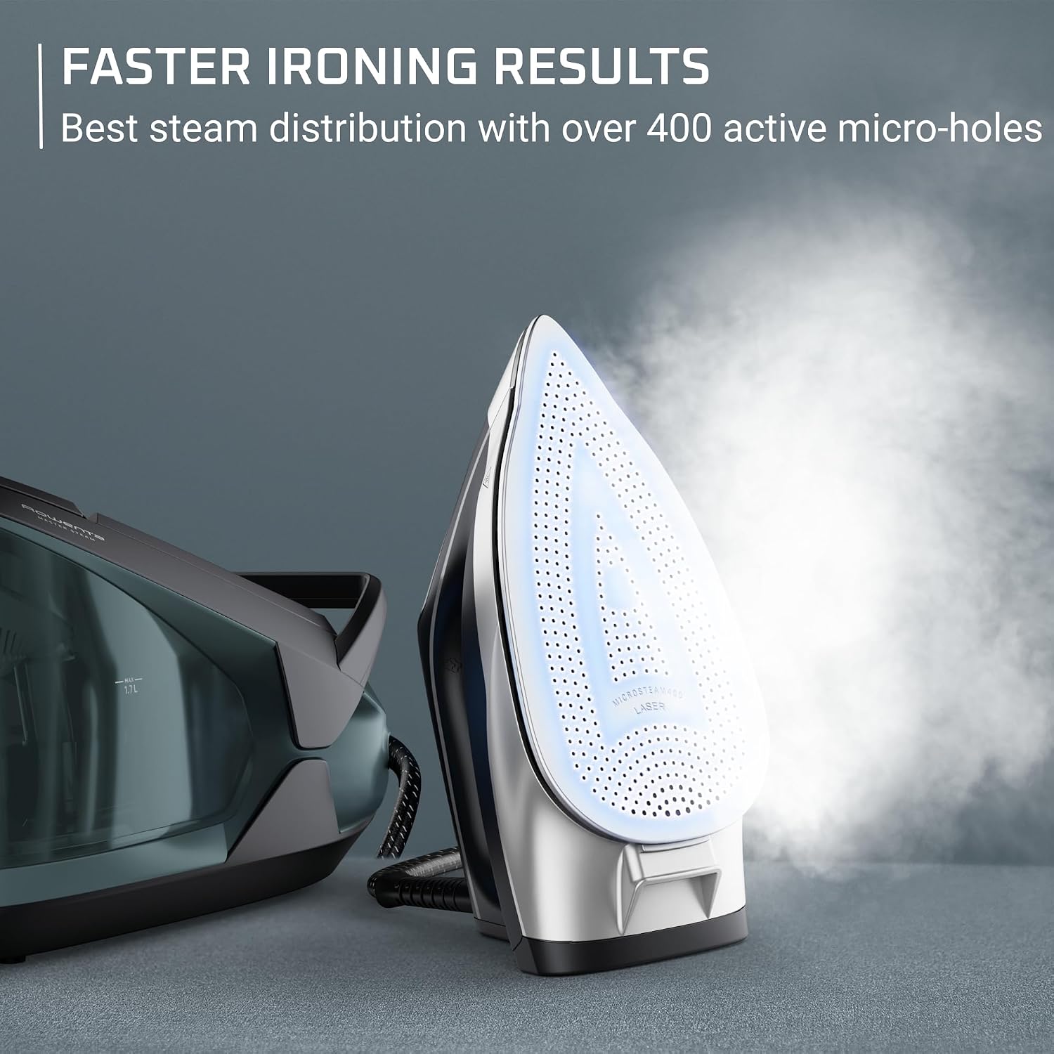 Detalle 2 de Rowenta VR8338U1 Master Steam Station Iron, 1.7 L Tank, 400 Microsteam Holes