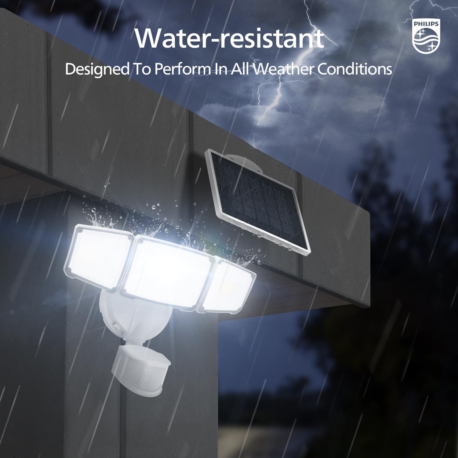 Thumbnail 5 de Philips 3600LM Solar Security Lights with PIR motion sensor (3600LM, 5m cable separate panel) – waterproof, dimmable, outdoor