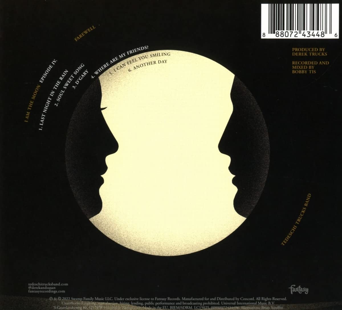 Detalle 2 de Tedeschi Trucks Band I Am The Moon: IV. Farewell Audio CD Softpak
