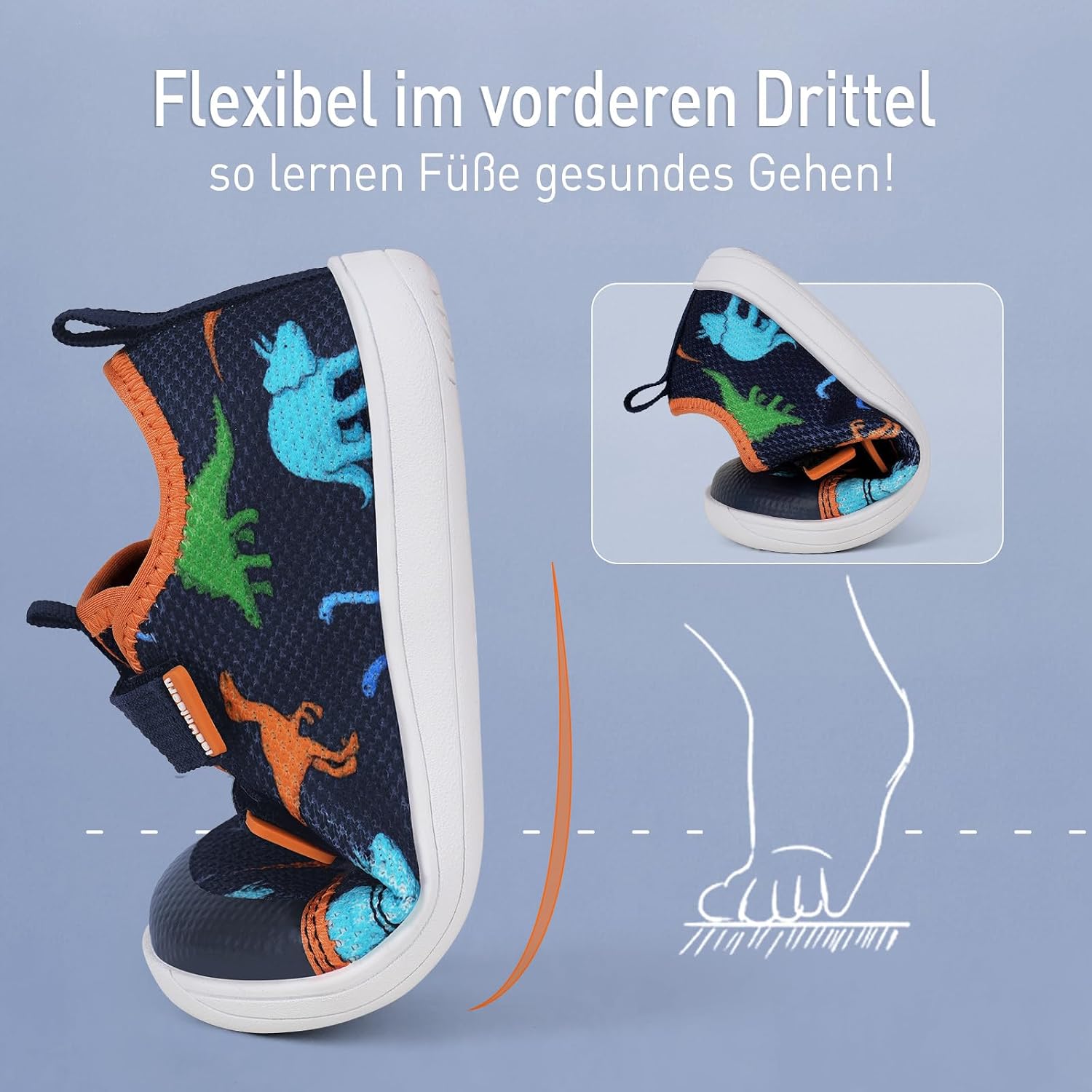 Detalle de Kids wide barefoot shoes for boys and girls – minimalist school walking & trail running sneakers