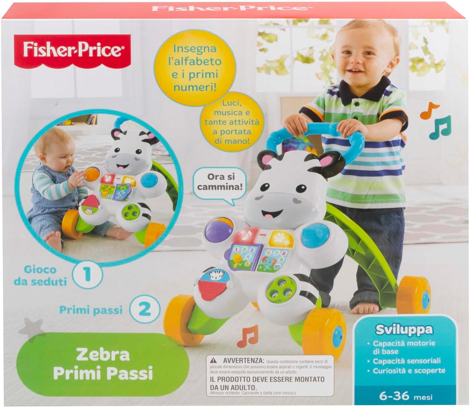 Thumbnail 5 de Fisher-Price Zebra Primi Passi spingibile 6 mesi