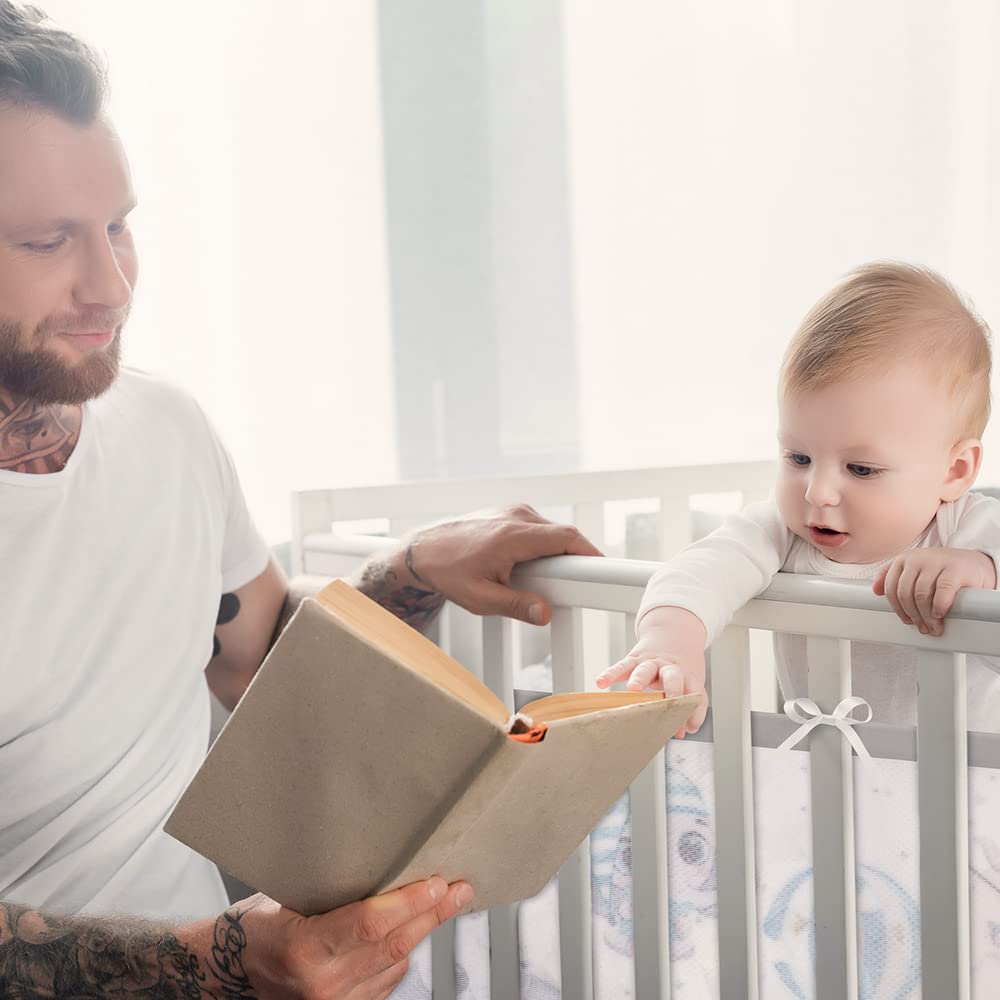 Detalle de Aolso Bettumrandung Babybett mit abnehmbaren Nestchen (2-teilig), 340 cm + 160 cm lang, Elefanten
