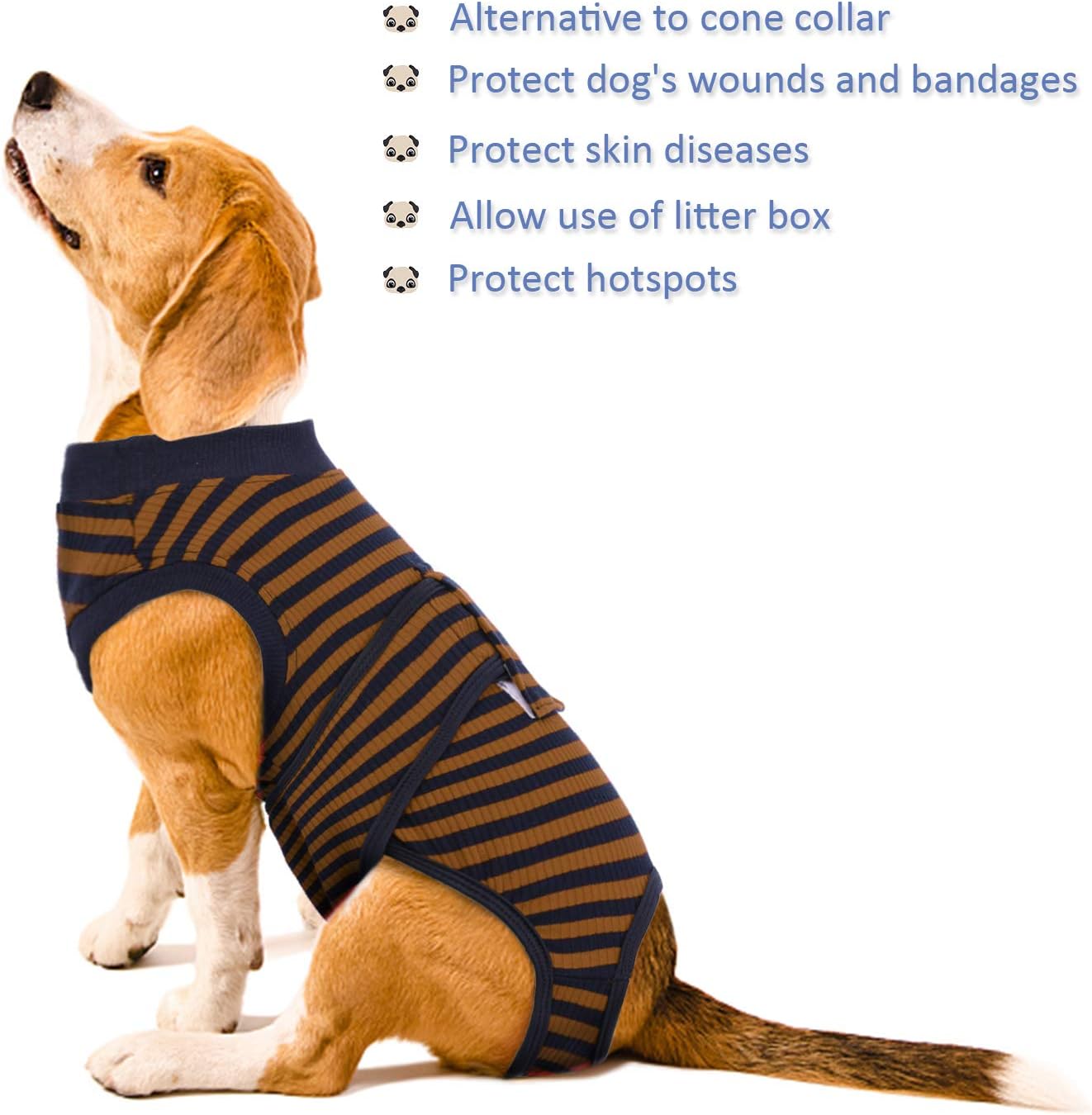 Thumbnail 6 de Kuoser Hundebody nach OP für Rüde & Hündin – atmungsaktiv, mit Leckschutz, Braun (Größe XL)