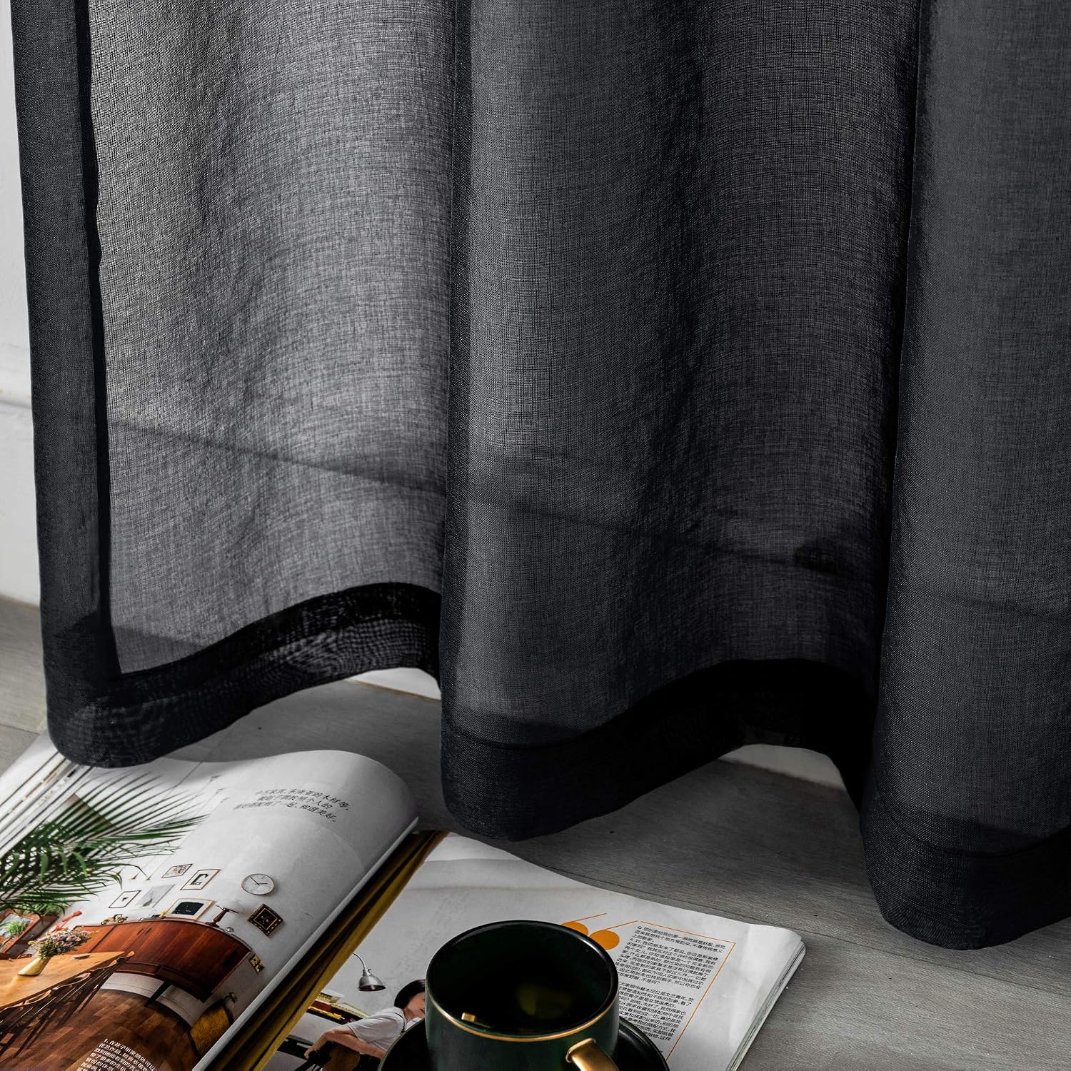 Detalle de DUALIFE Sheer Curtains, 54-Inch Length
