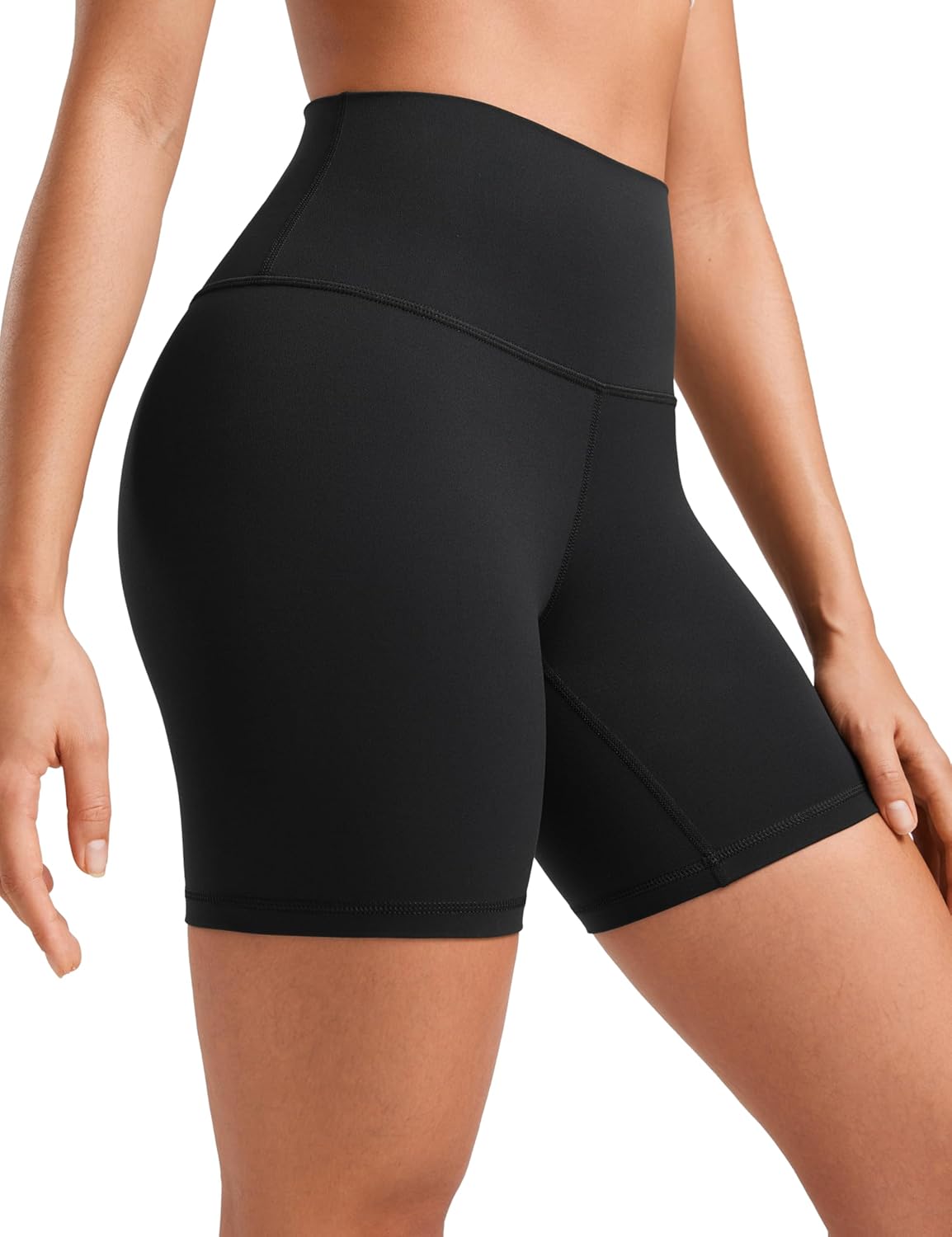 Detalle de CRZ YOGA Butterluxe High-Waisted Yoga Shorts (2.5''/4''/6''/8'') – Seamless Gusset Biker Shorts