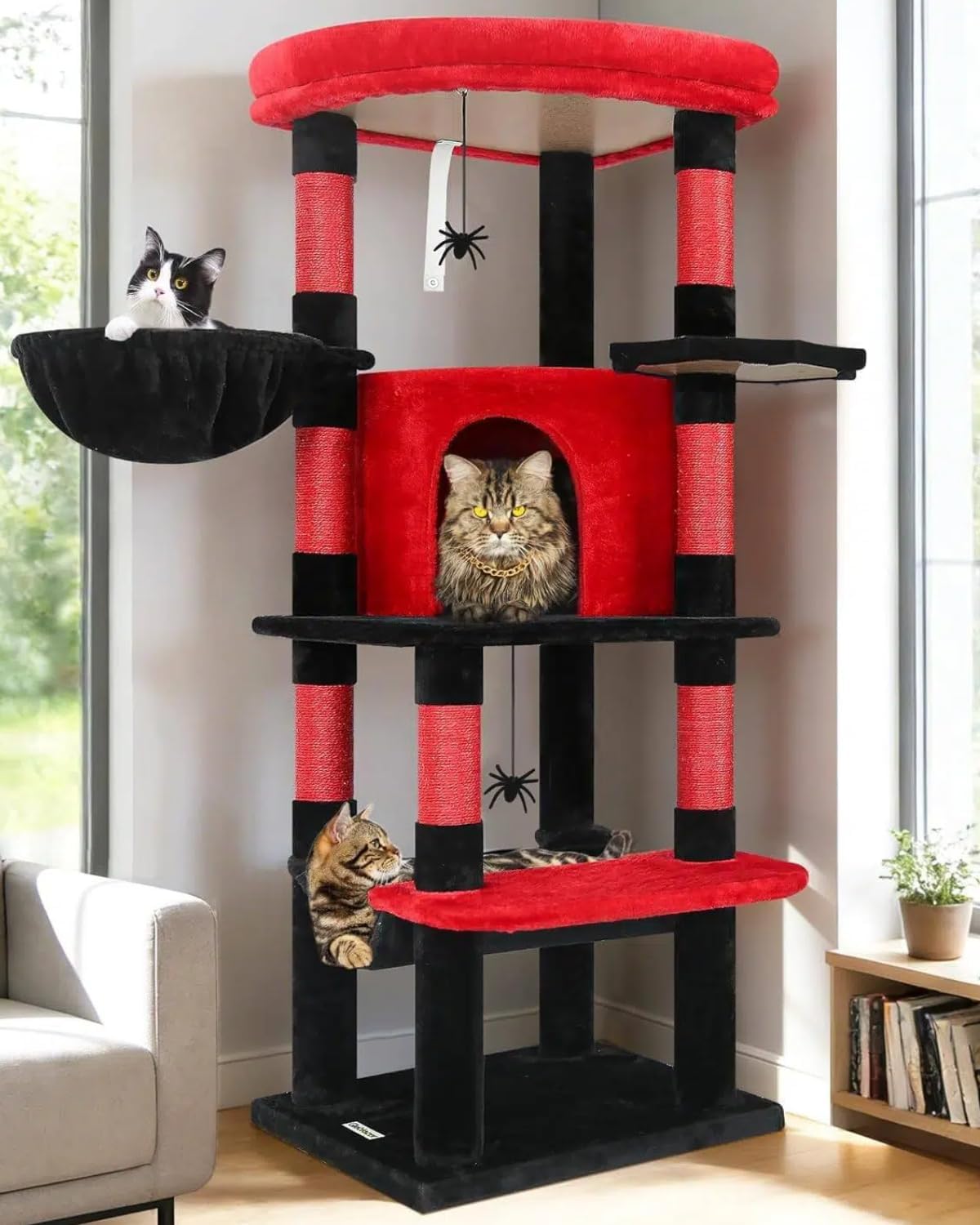 Globlazer Gothic Corner Cat Tower with Sisal Post and Lounger 🐱