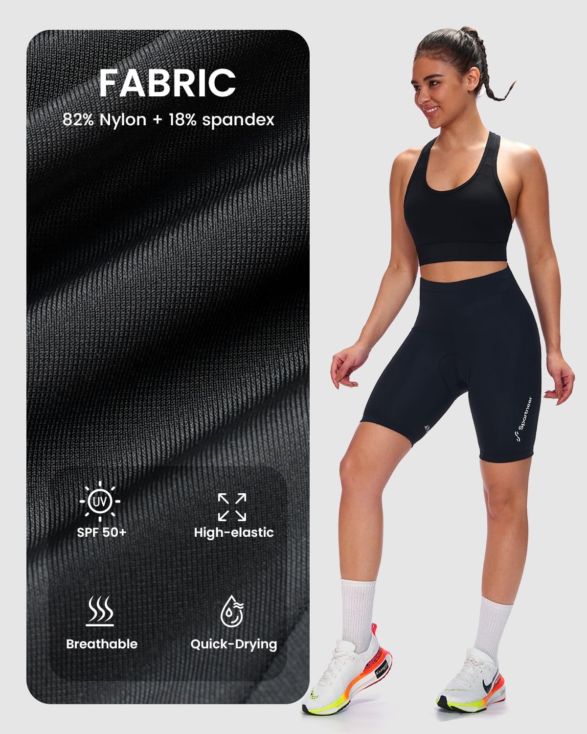 Thumbnail 3 de Sportneer Padded Cycling Shorts for Women – 4D Pad, Anti-Slip, Breathable