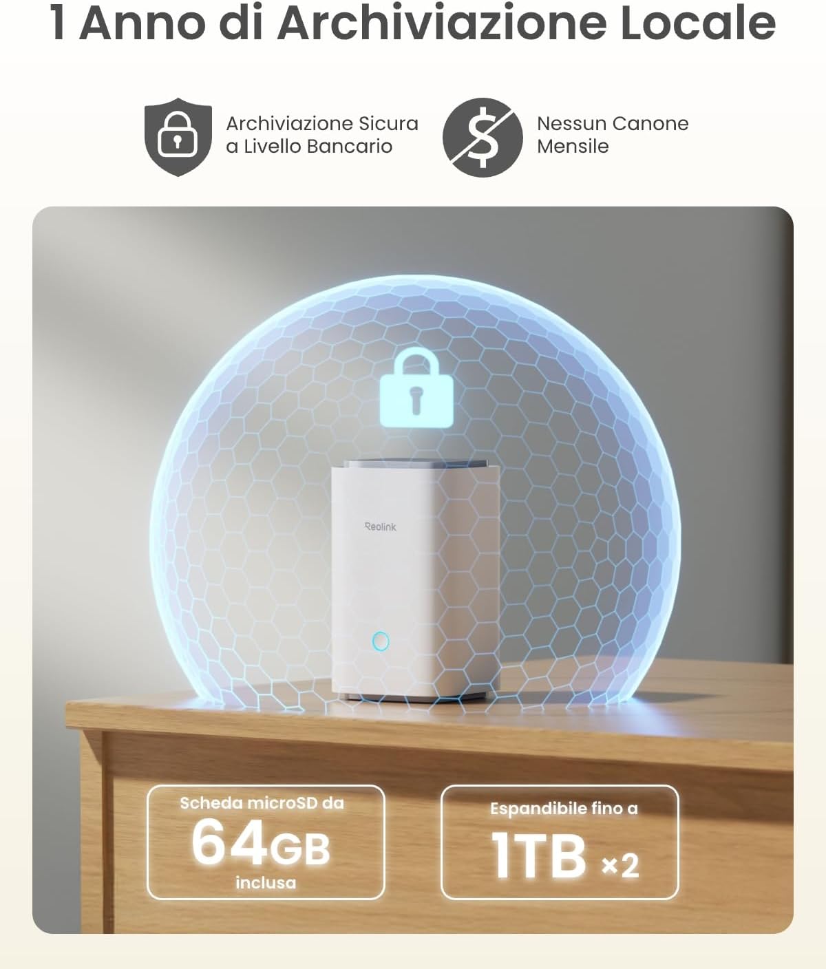 Thumbnail 3 de Reolink 4K 360° PTZ Telecamera Wi-Fi Esterno Kit (Senza Fili) – Visione Notturna a Colori e Registrazione Locale