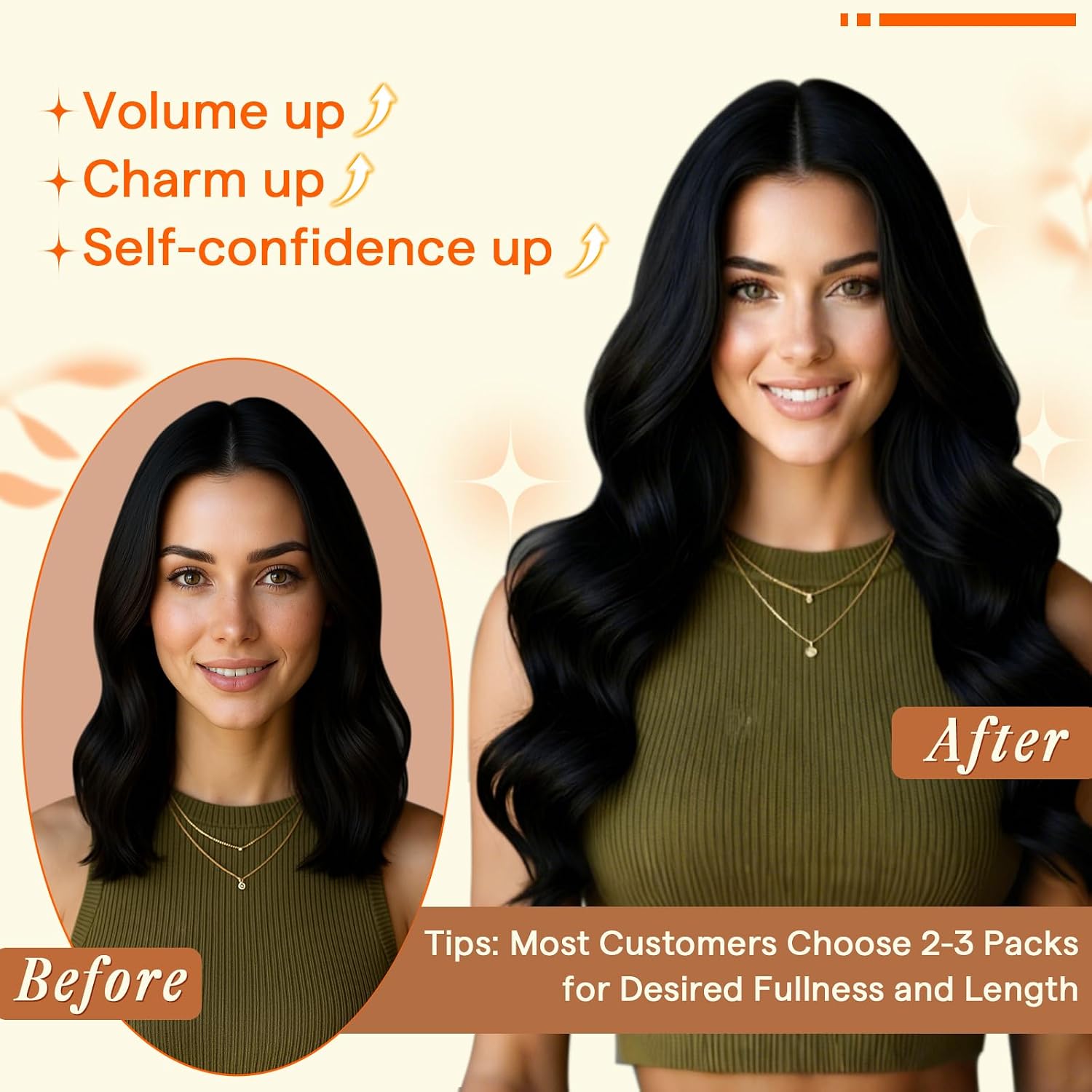 Detalle de Full Shine Butterfly Weft Hair Extensions Human Hair 16 Inch 50G (Off Black) – Silky Straight Volume, Invisible PU Hole Design