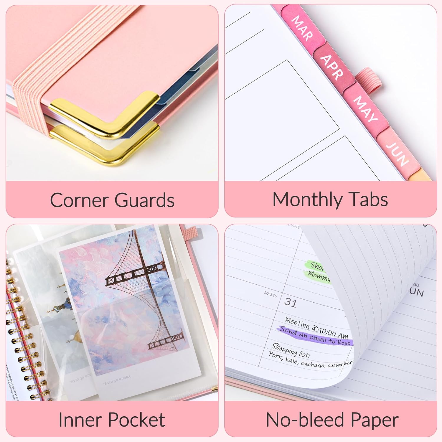 Detalle de Forvencer 2027-2028 Planner, 18-Month Weekly and Monthly, 8.5 x 11-Inch