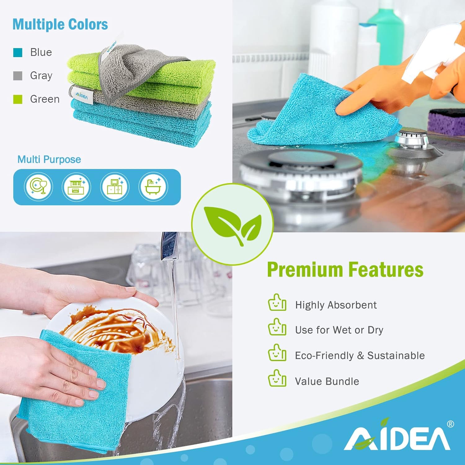 Thumbnail 5 de AIDEA Microfiber Cleaning Cloth-50PK