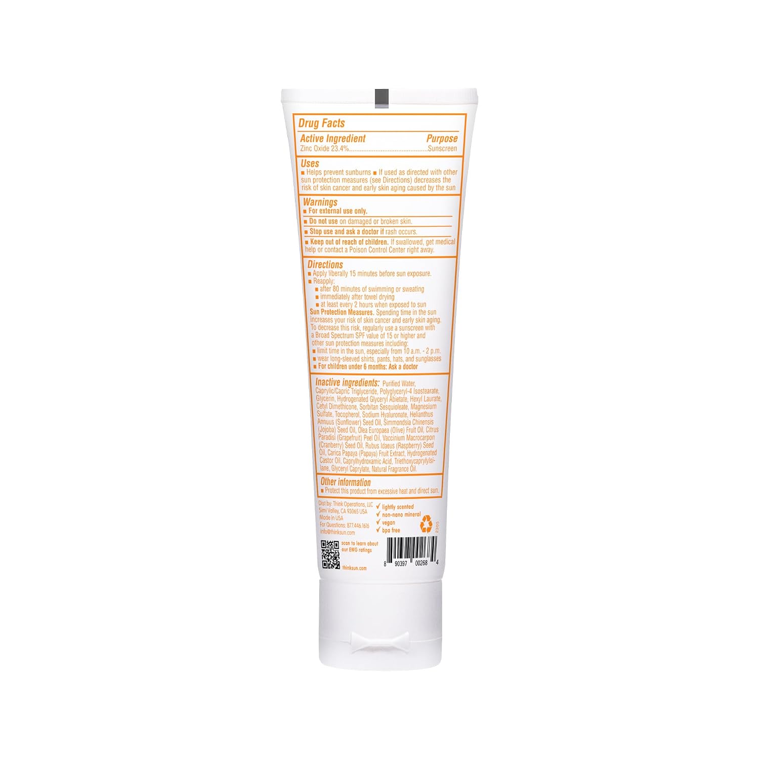 Detalle 2 de Thinkbaby Sunscreen SPF 50+ Mineral Formula, Water Resistant, 3 Oz