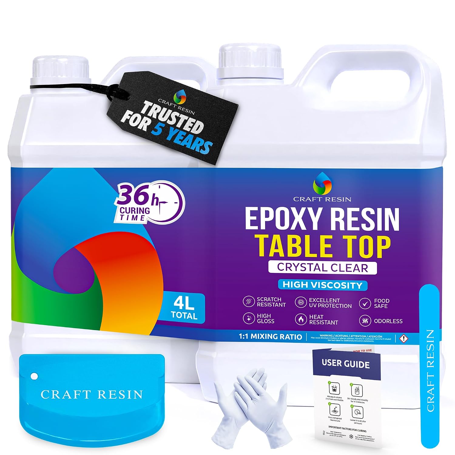 Detalle de CRAFT RESIN Table Top Epoxy Resin Kit 4L