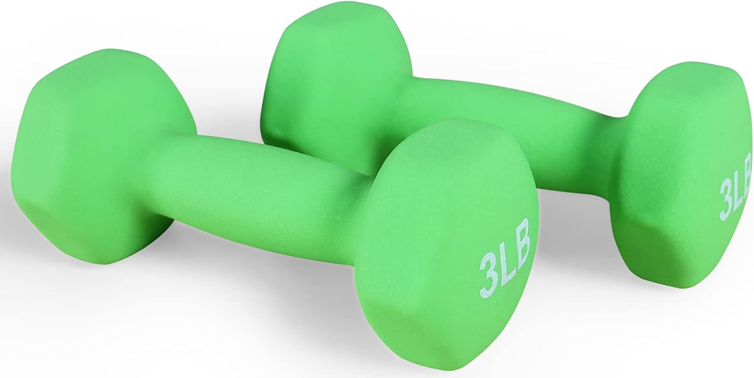 Thumbnail 1 de Fitvids Neoprene Dumbbell Hand Weights (Hex, Anti-Slip) Pair with Stand