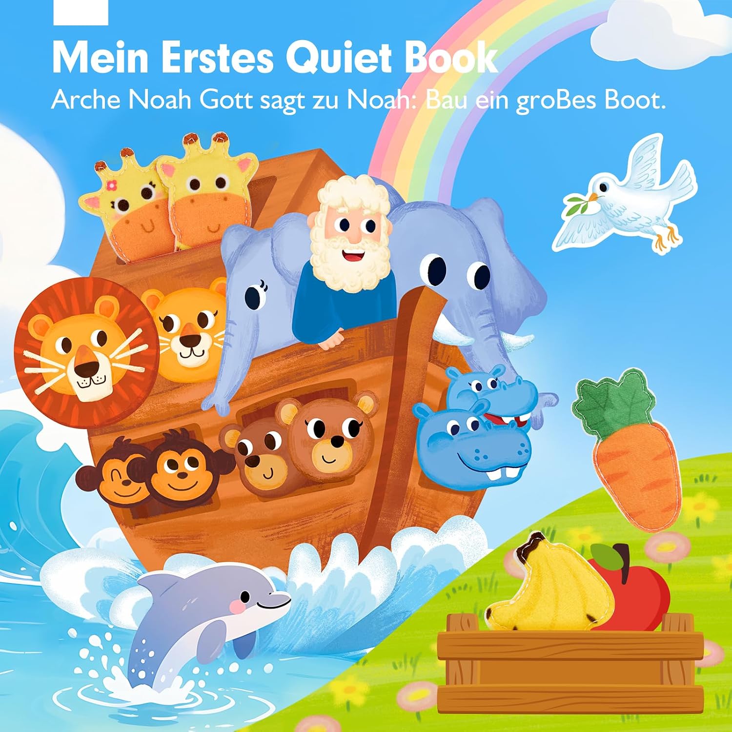 Thumbnail 1 de Hahaland Noahs Arche Busy Board ab 1 Jahr – Montessori Motorik-Filzbuch