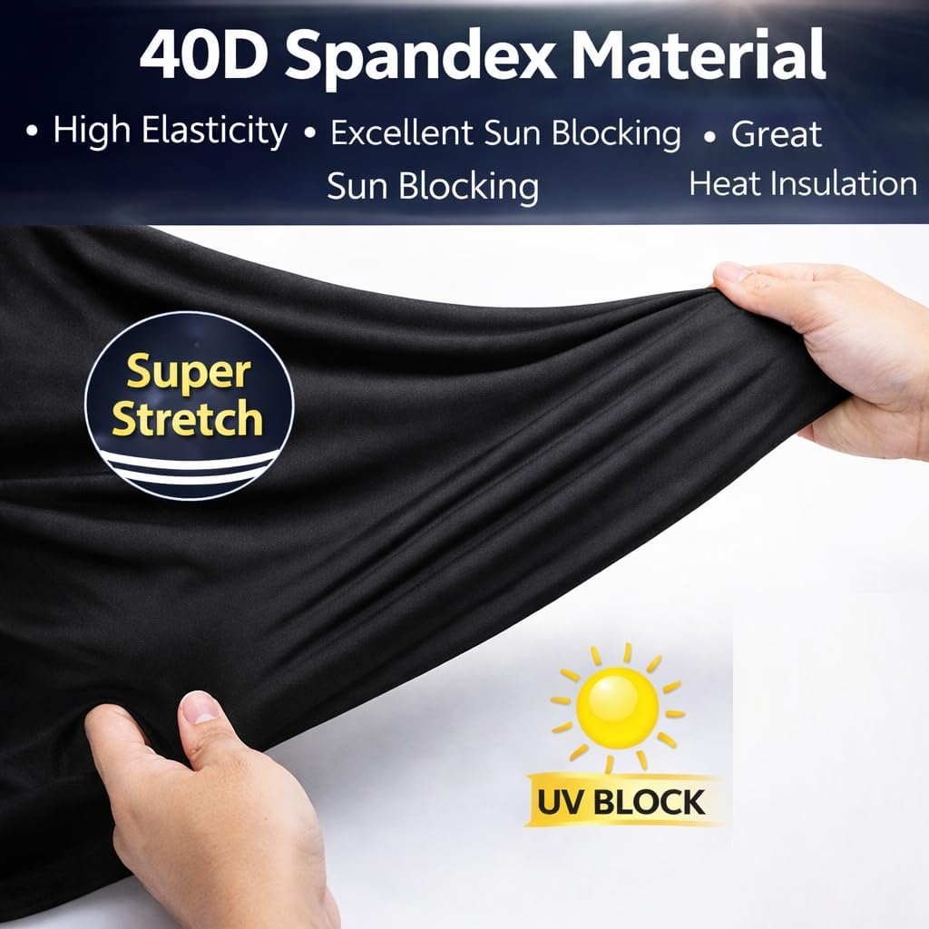 Detalle de Tendine Parasole Auto Bambini con Protezione UV e Anti-insetti, tessuto elastico traspirante con finestrino apribile (universale per la maggior parte delle auto)
